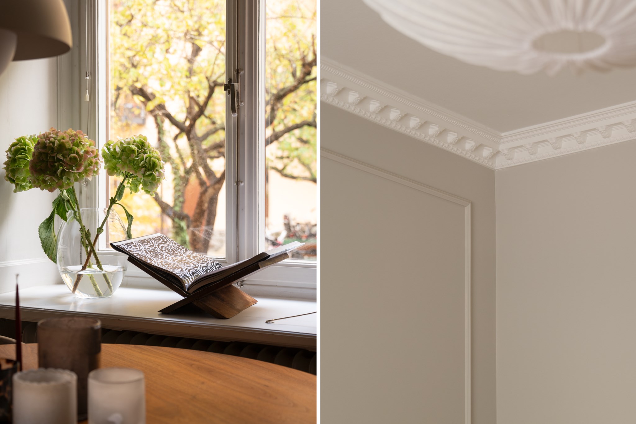 Fint sekelskiftesfönster - Detaljbild stuckatur Kronobergsgatan 26