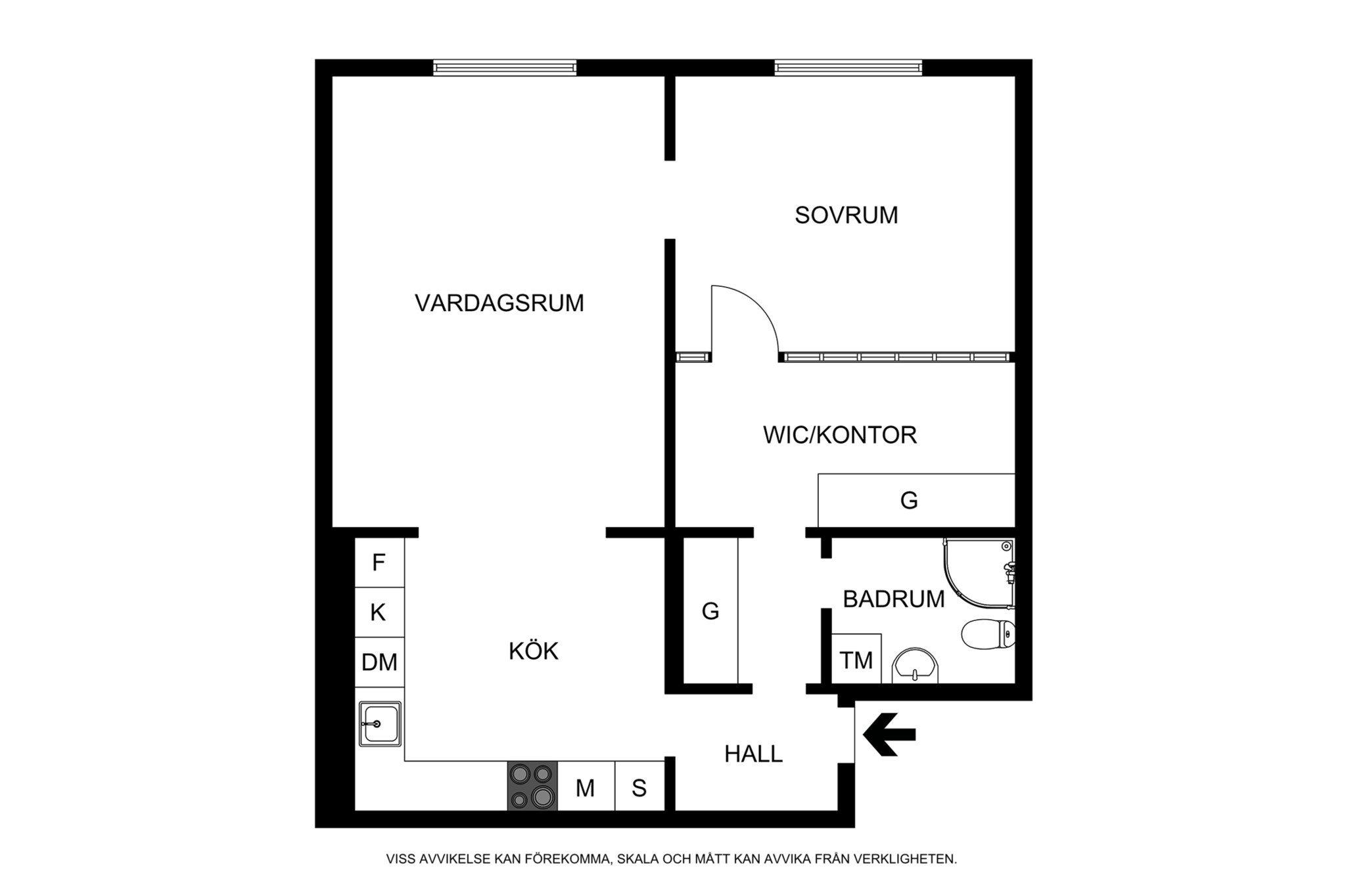 Planritning (skalenlig) Vanadisvägen 4, 4tr