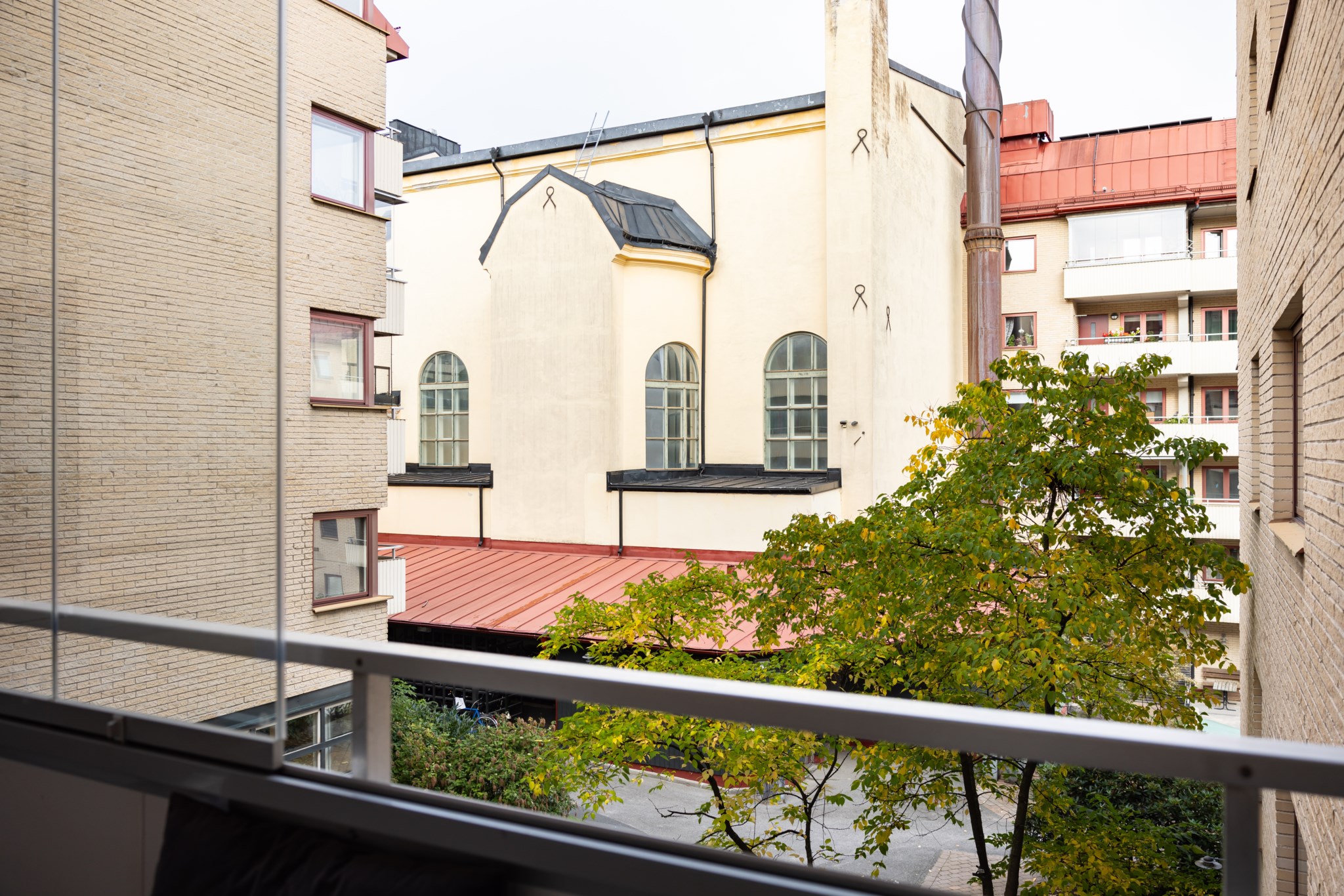 Utsikt balkong Brunnsgatan 18, 2 tr