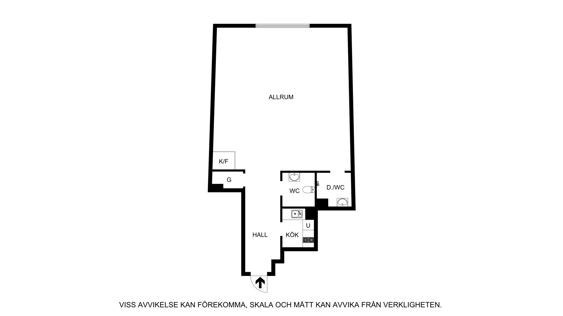 Planritning (ej skalenlig, avvikelser kan förekomma) Rörstrandsgatan 23, 3 tr