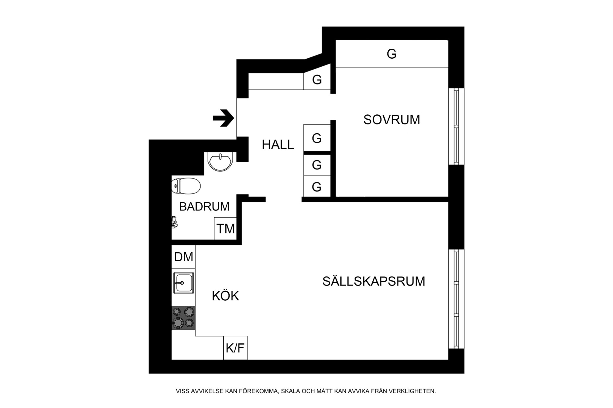 Alternativ planritning (ej skalenlig) Tjustgatan 3