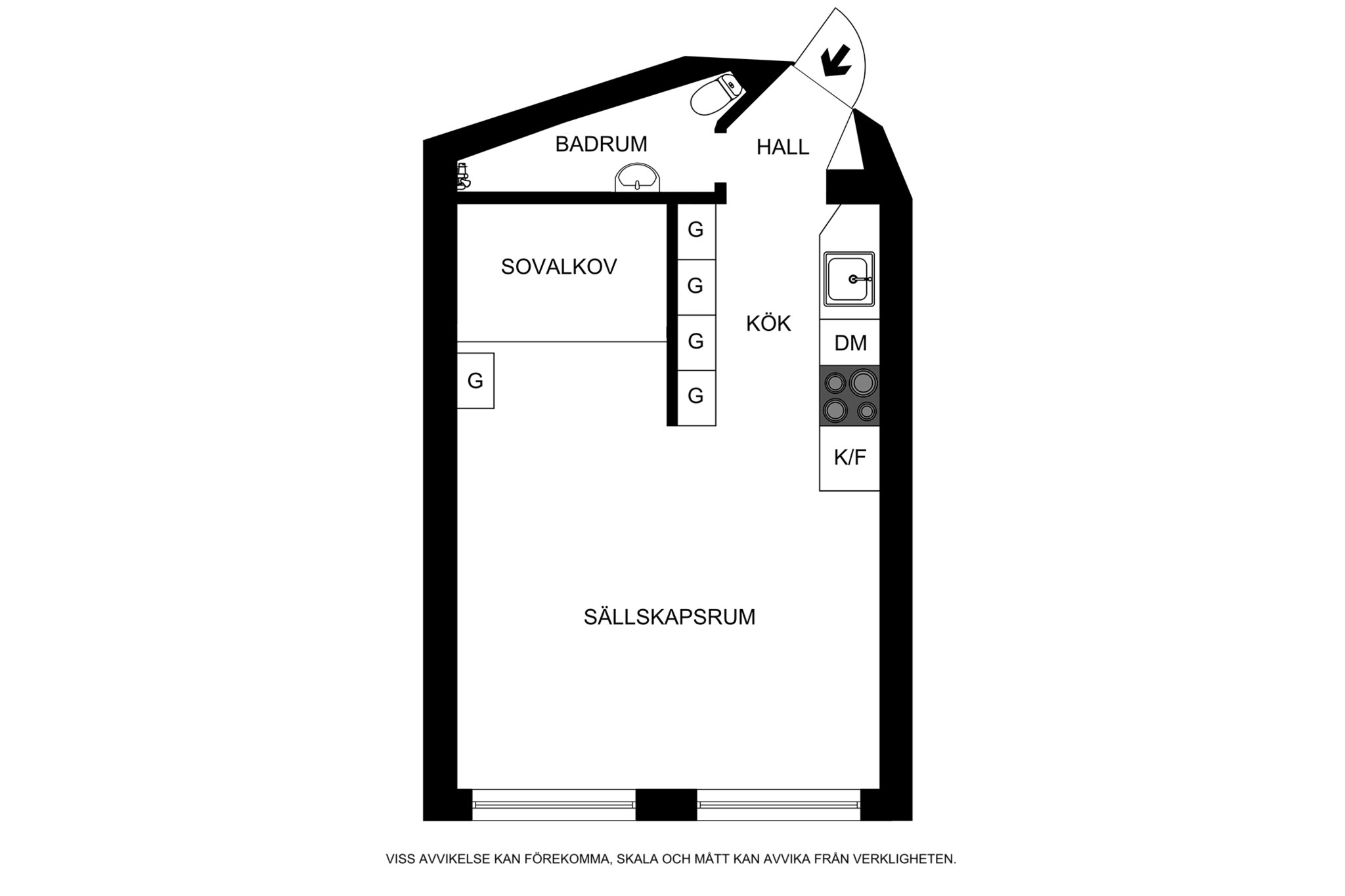 Planritning (ej skalenlig, avvikelser kan förekomma) Frejgatan 50