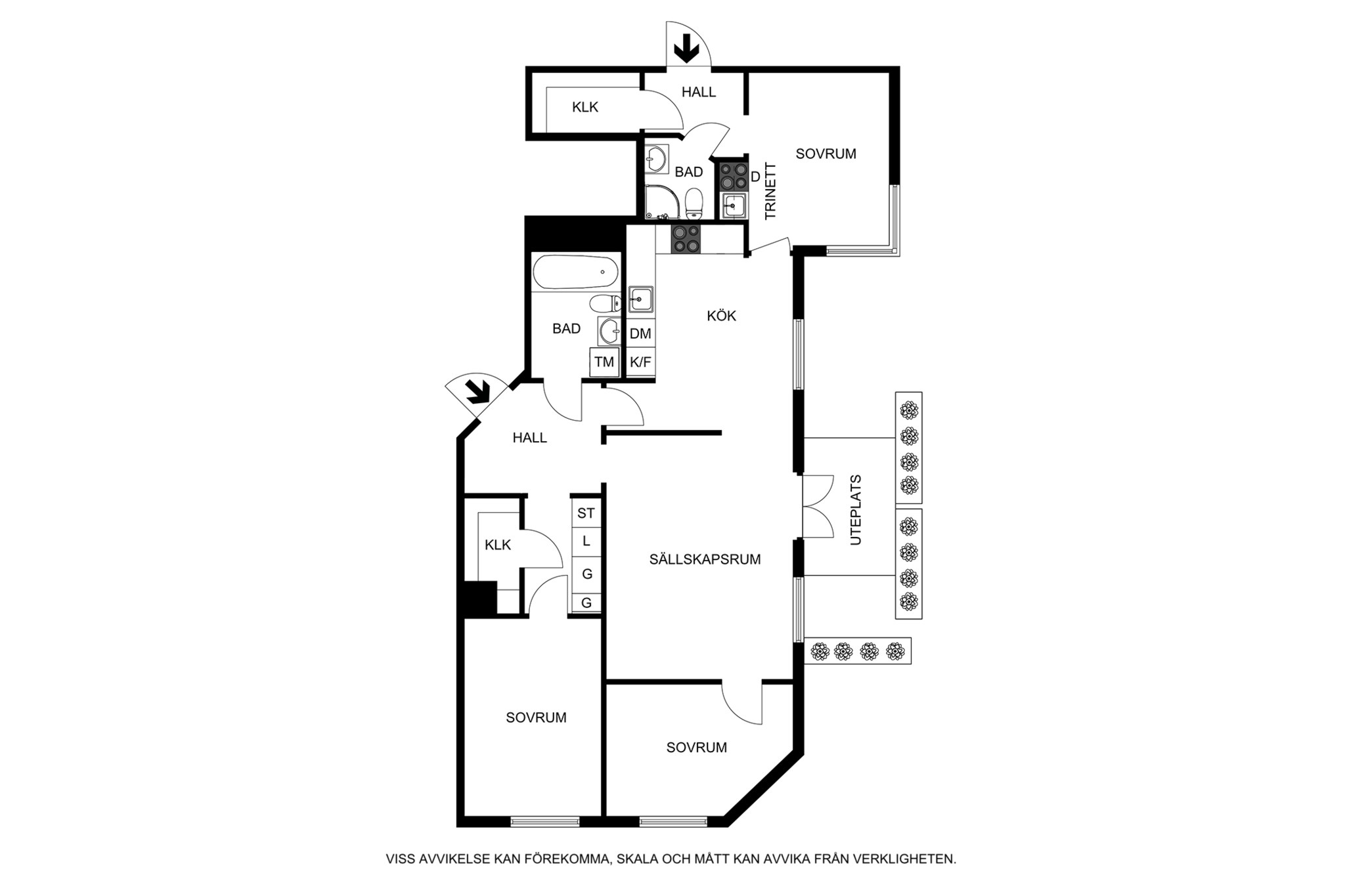 Alternativ planritning (ej skalenlig) Observatoriegatan 21A, bv ög