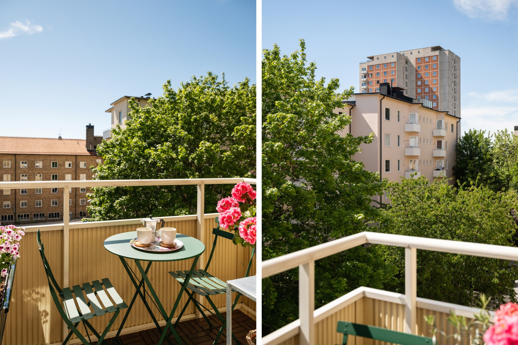 Balkong i fritt läge med sol större delen av dagen Körsbärsvägen 8, 3 tr