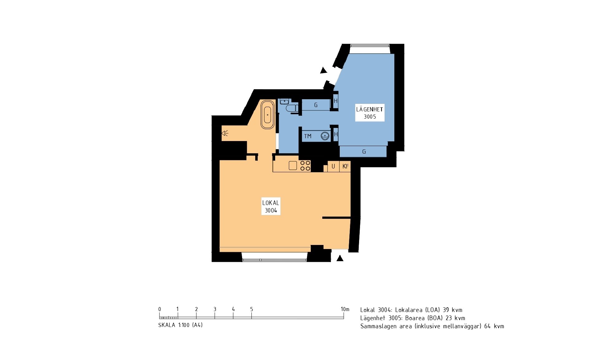 Uppdelning Bostadsrättslokal / Bostadsrätt Gästrikegatan 11