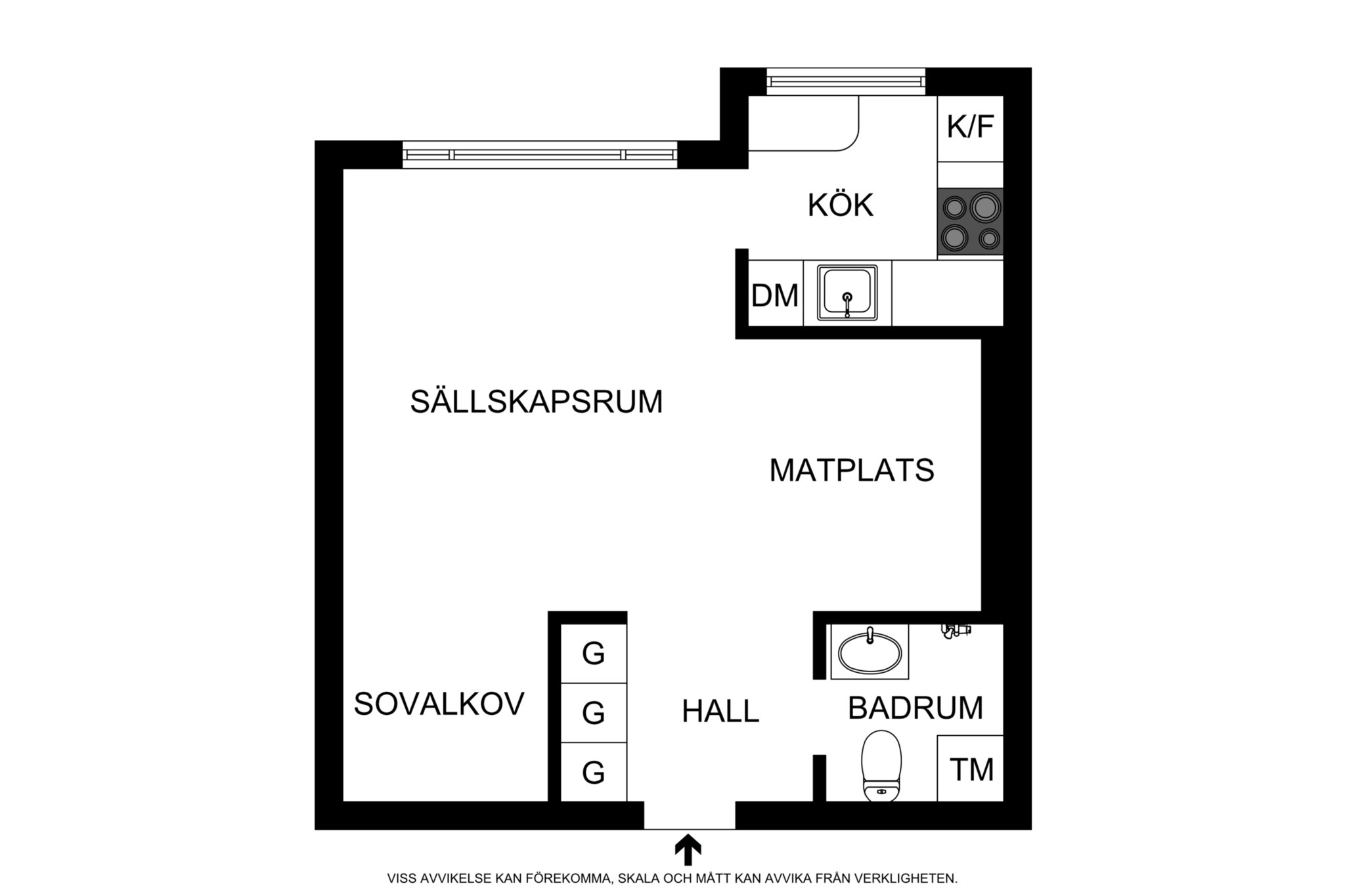 Planritning (ej skalenlig) Rådmansgatan 75, 6tr