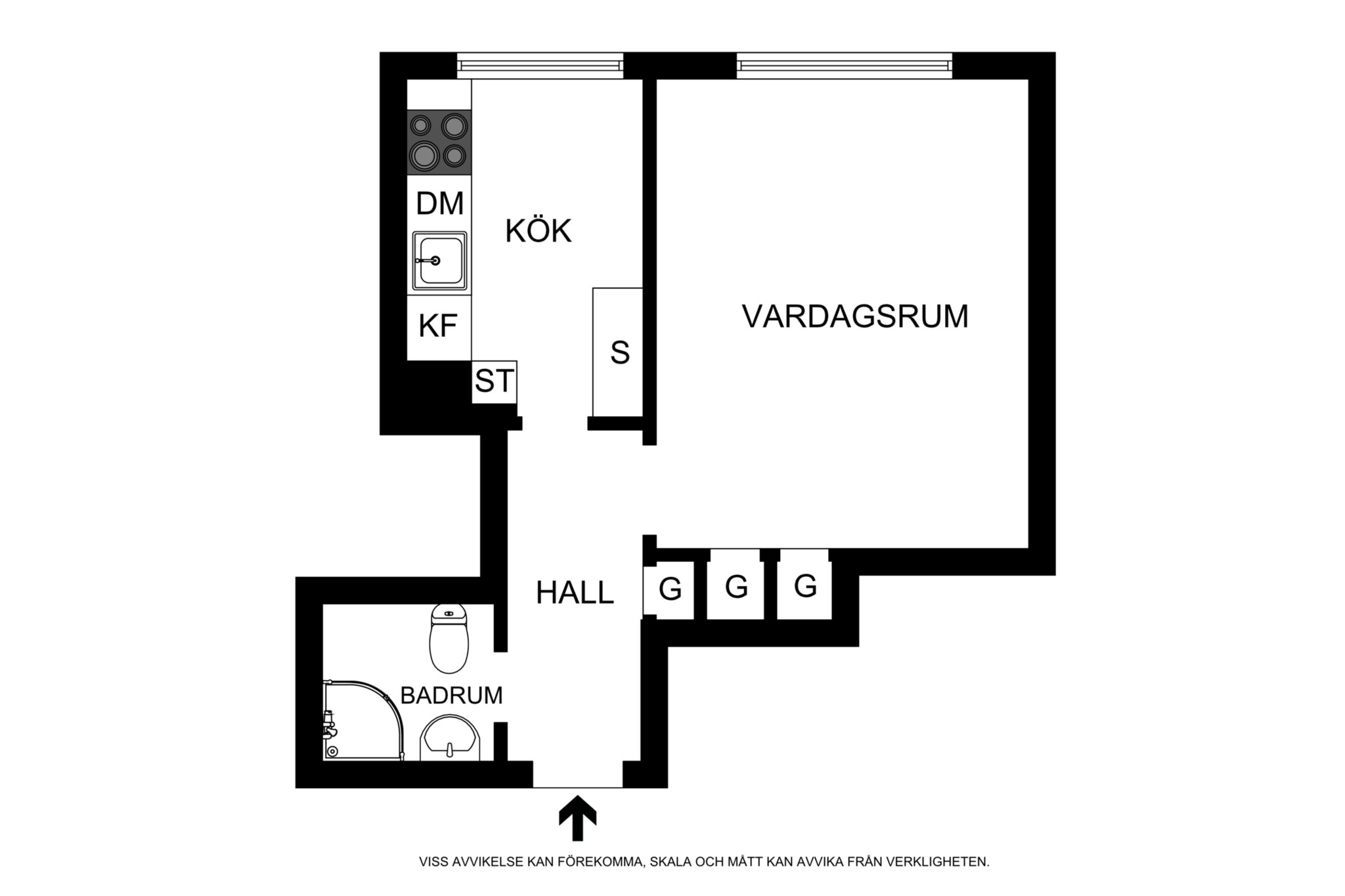 Planritning (ej skalenlig, avvikelser kan förekomma) Pipersgatan 16