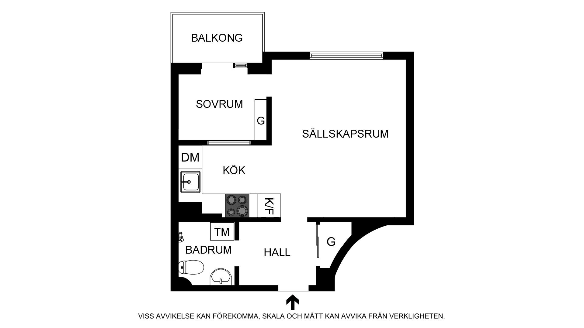 Alternativ planritning (ej skalenlig) Kungsklippan 12, vån 6