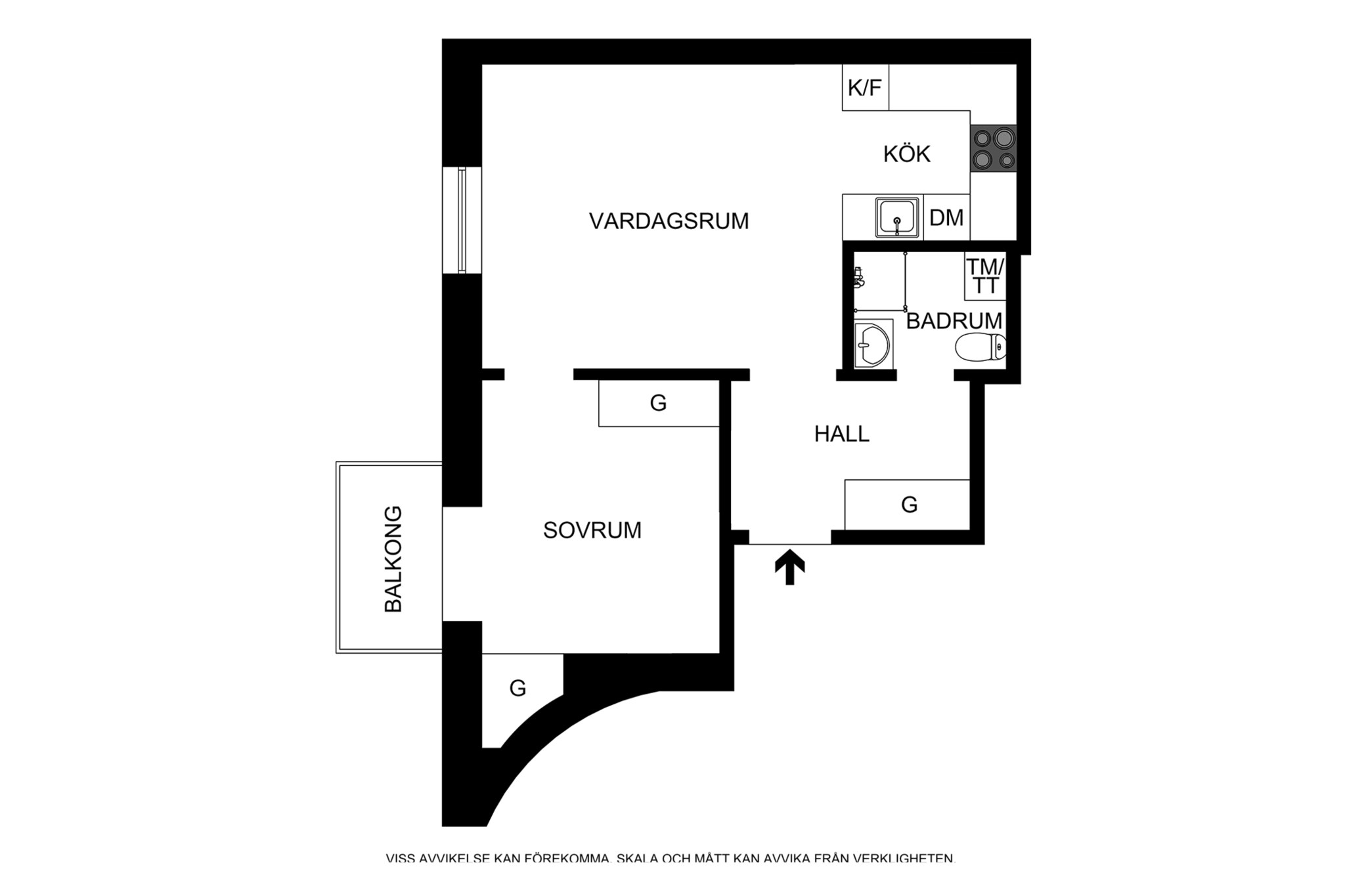 Alternativ planritning (ej skalenlig) Vulcanusgatan 4, 3 tr