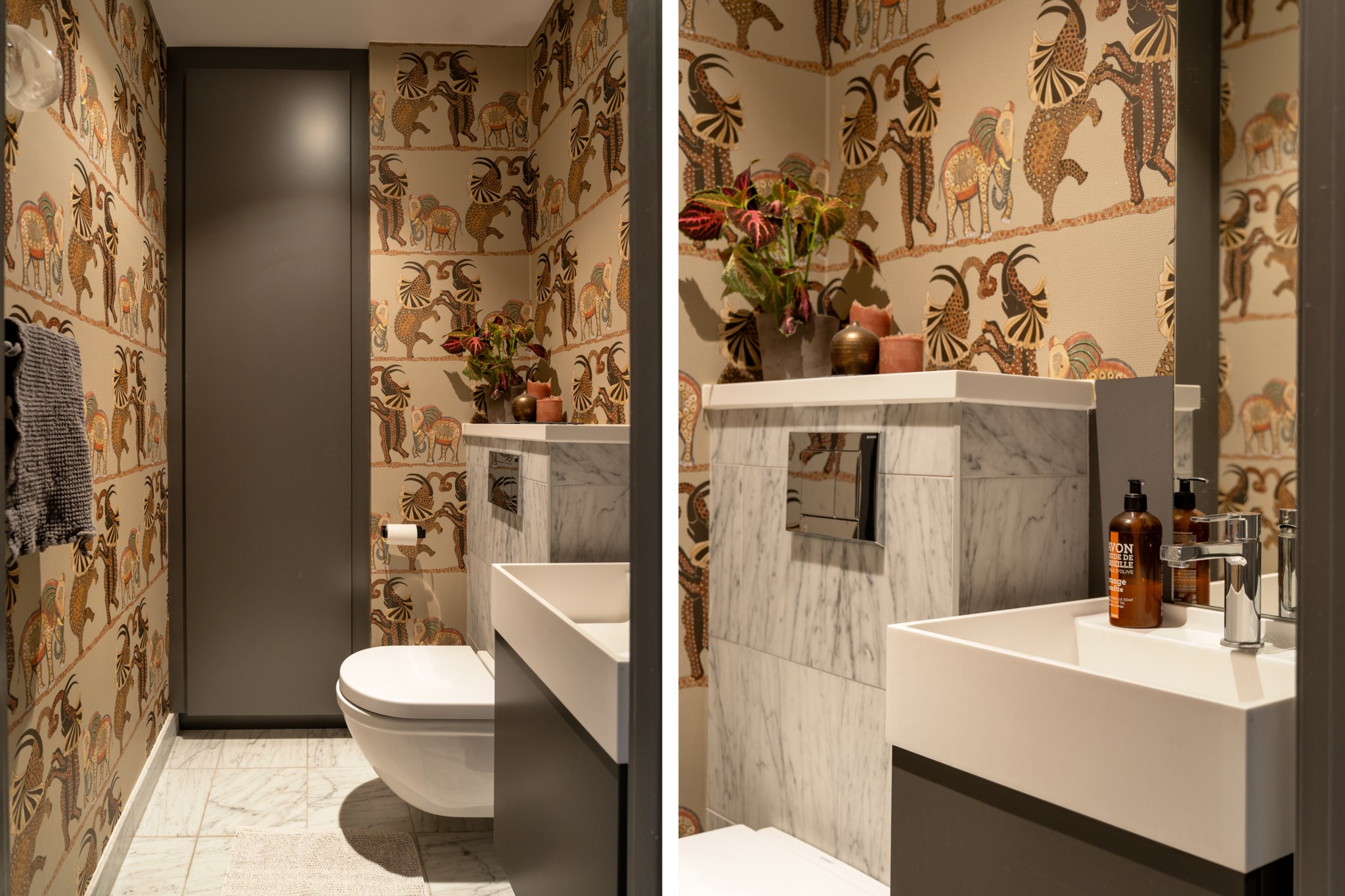 Gäst-WC i hall som kan bli ett extra badrum Karlavägen 18