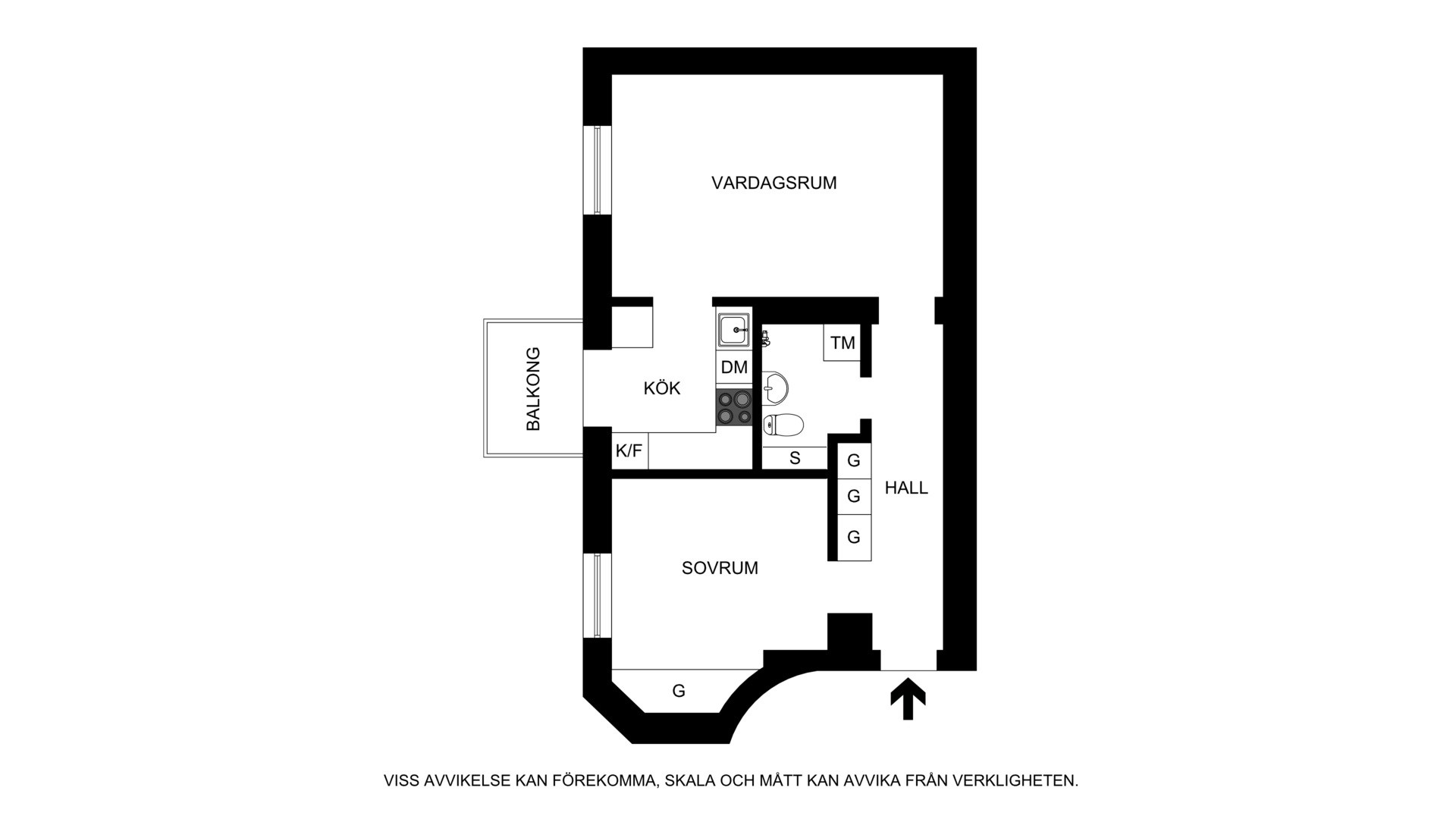 Planritning Sveavägen 92A, 1tr ög