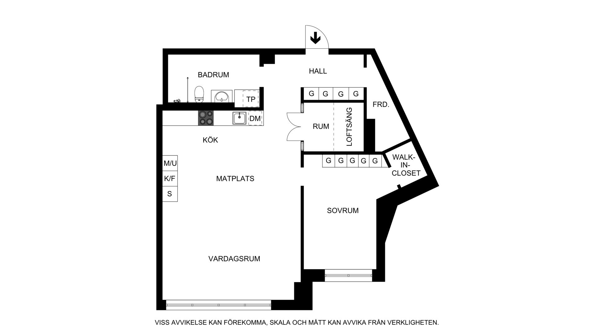 Planritning Svarvargatan 7, 2tr (4tr över gård)