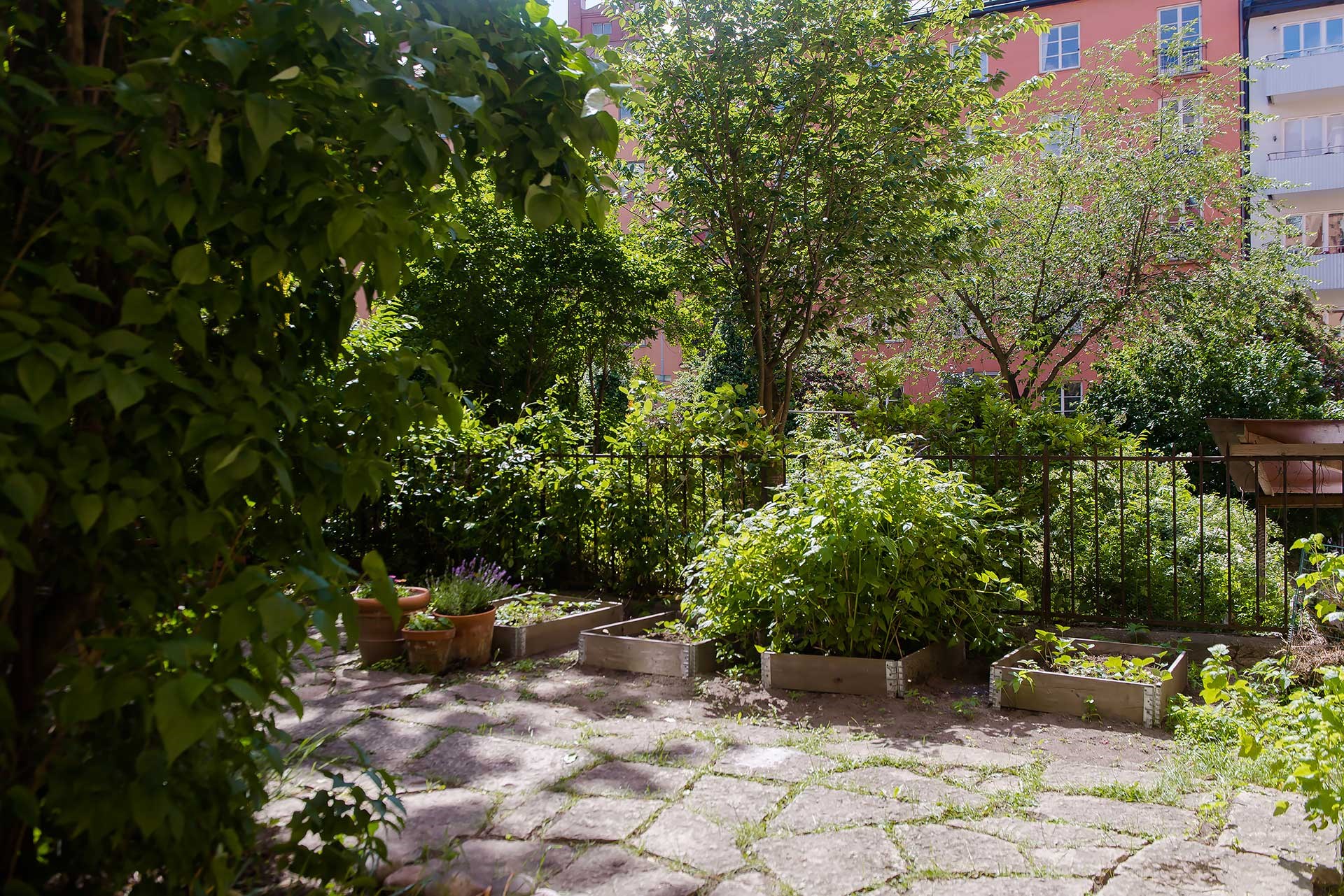 Föreningens lummiga gård Norrbackagatan 60, 4tr