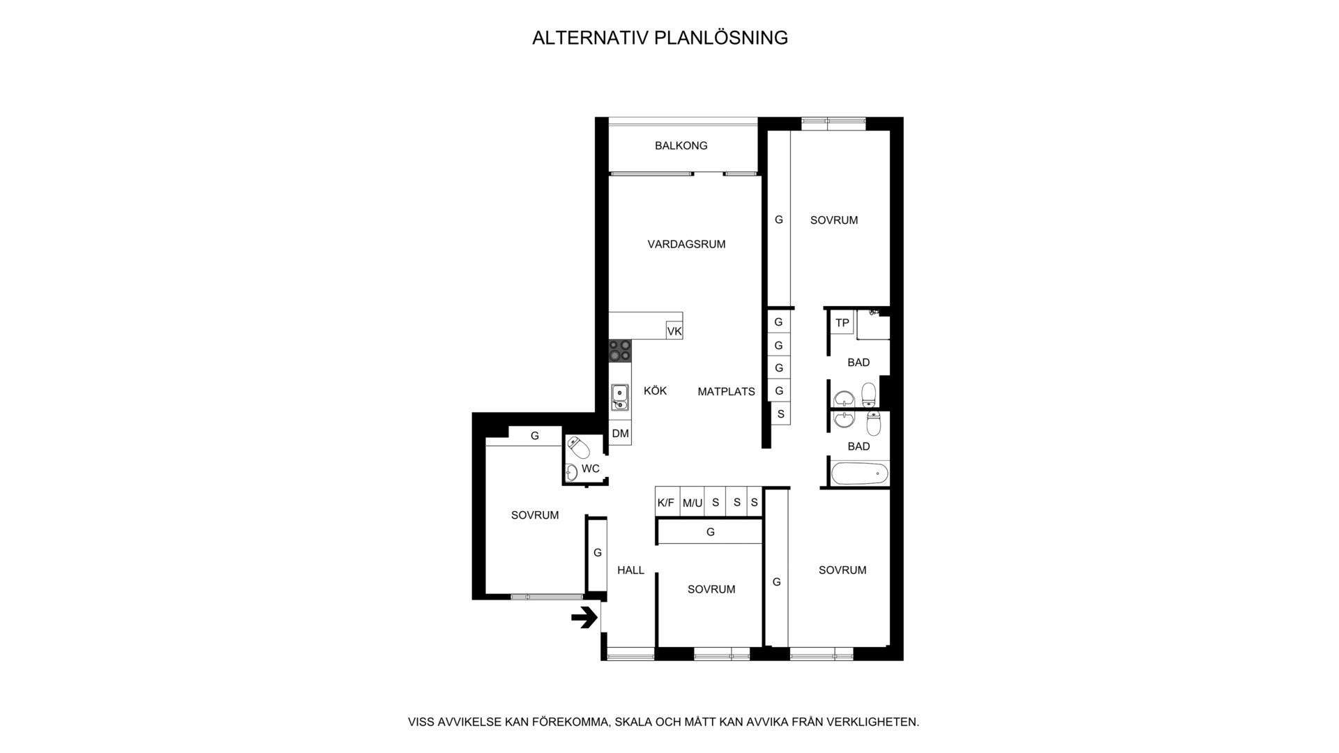 Alternativ planritning Frejgatan 2, 4tr (huvudingång via Valhallavägen 16)