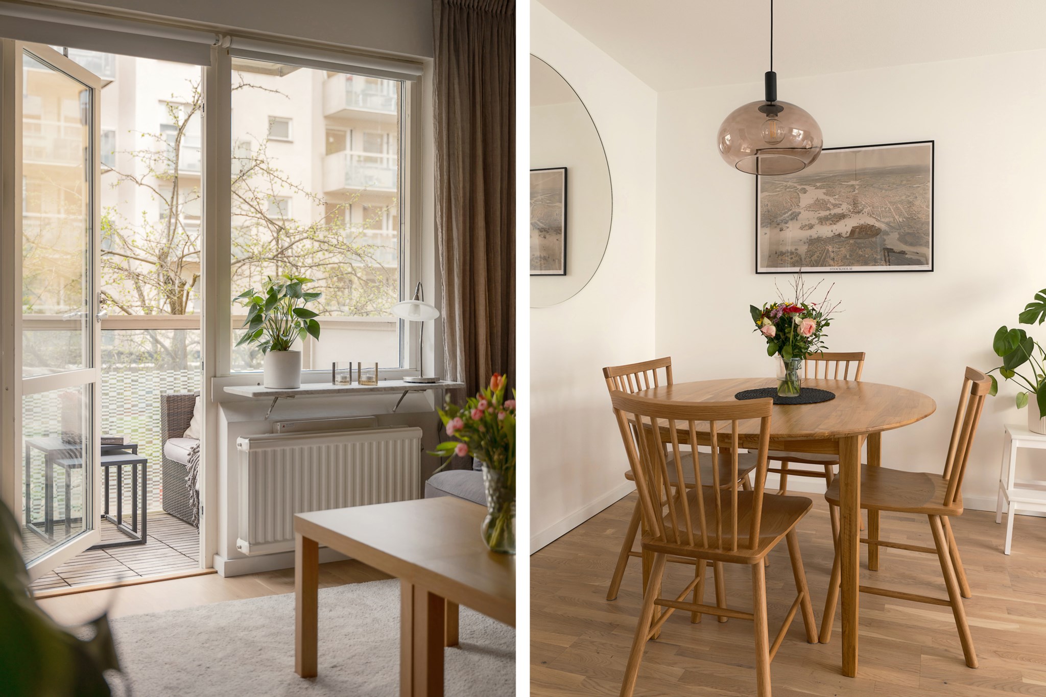 Helglasad balkongdörr - Plats för matgrupp Birkagatan 16C, 1 tr ög