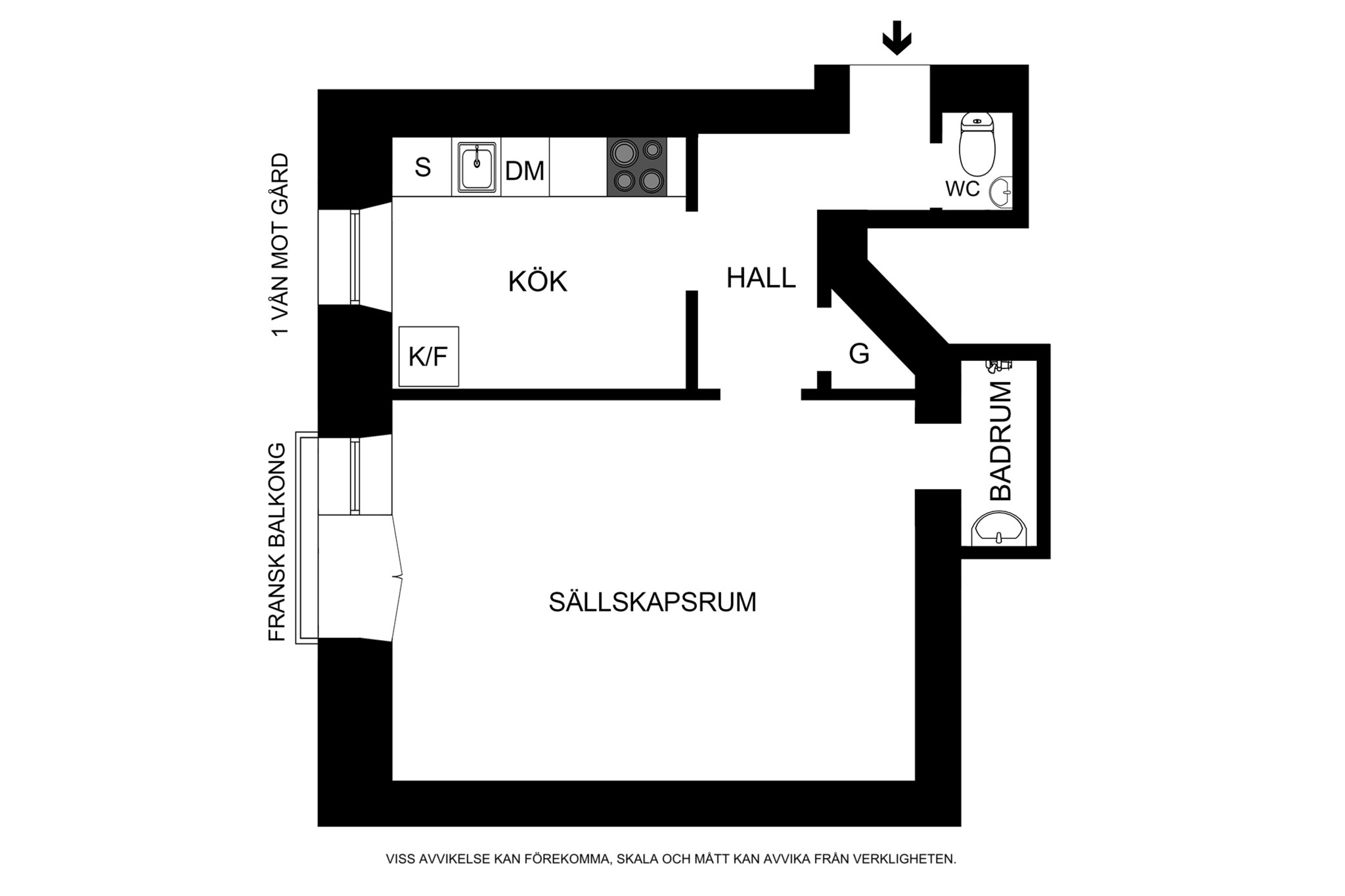 Planritning (ej skalenlig, avvikelser kan förekomma) Sankt eriksgatan 61A, ÖG
