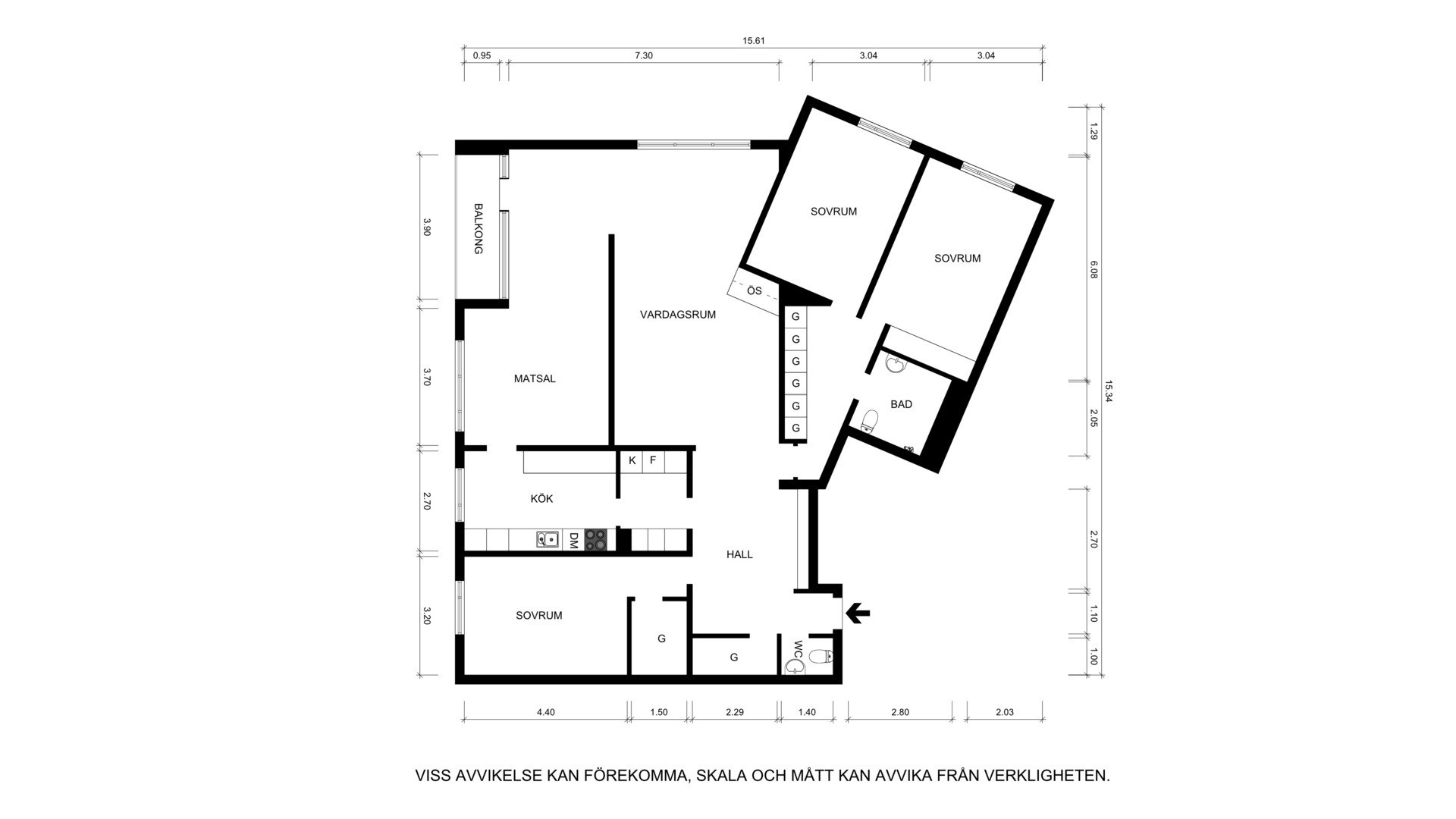 Planritning Valhallavägen 16, 2 tr
