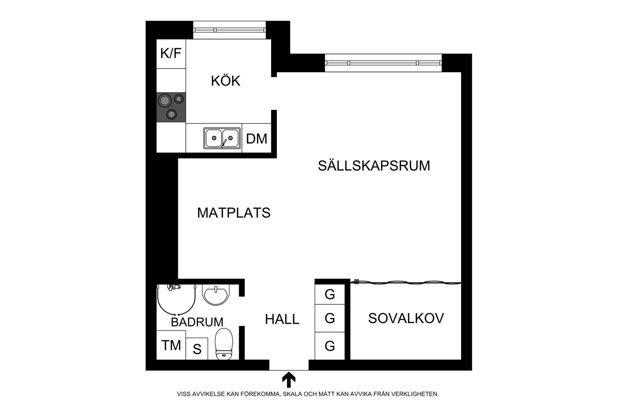 Planritning (ej skalenlig) Rådmansgatan 75, 5tr