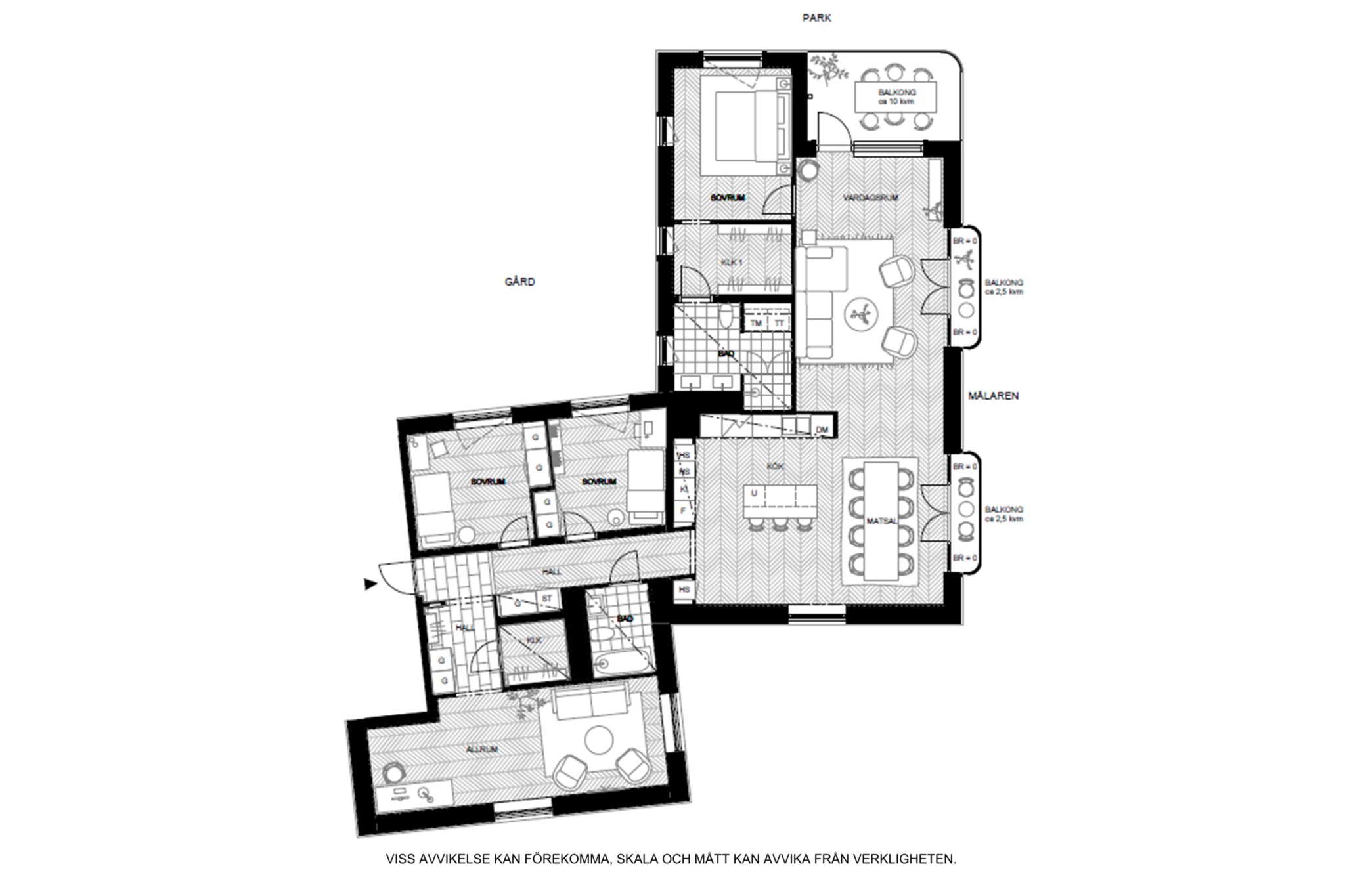 Planritning (ej skalenlig, avvikelser kan förekomma) Primusgatan 6, 3 tr