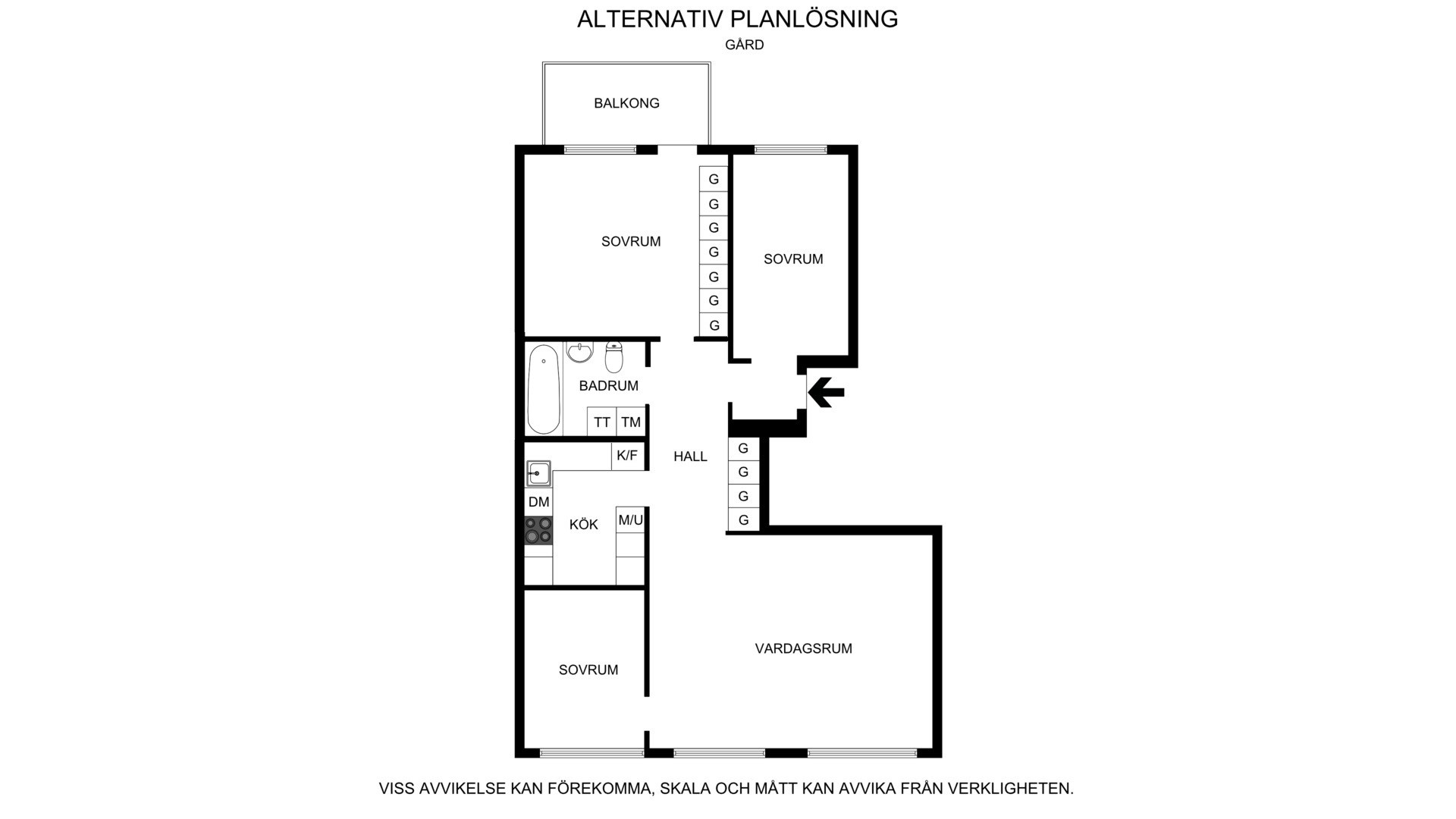 Alternativ planritning Valhallavägen 2, 6tr