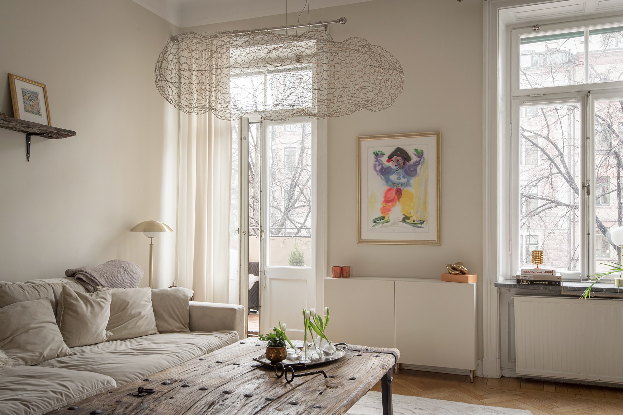 Eleganta pardörrar till balkong Karlavägen 73, 2 tr