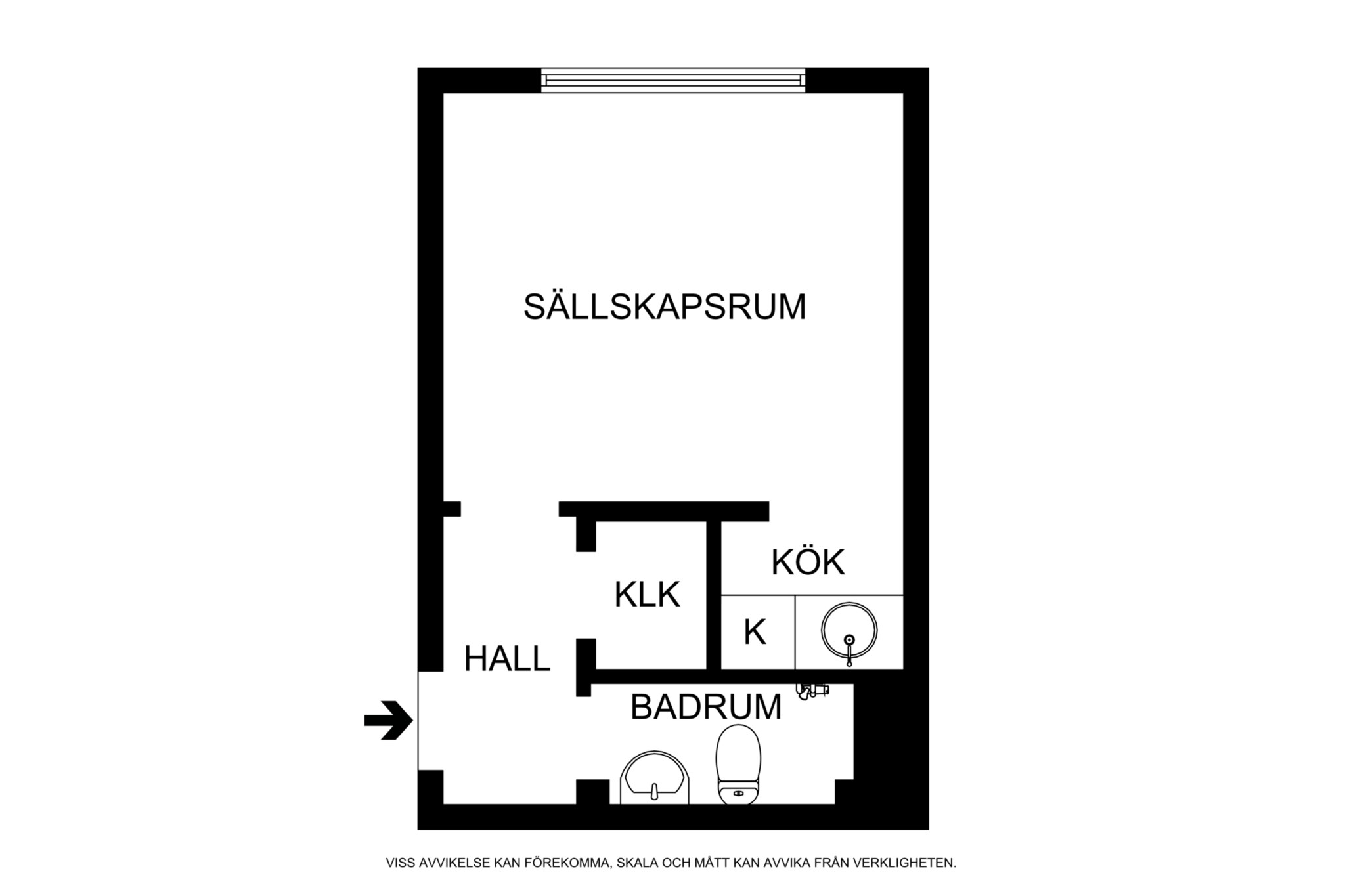 Planritning (ej skalenlig, avvikelser kan förekomma) Birger Jarlsgatan 104N, 3 tr
