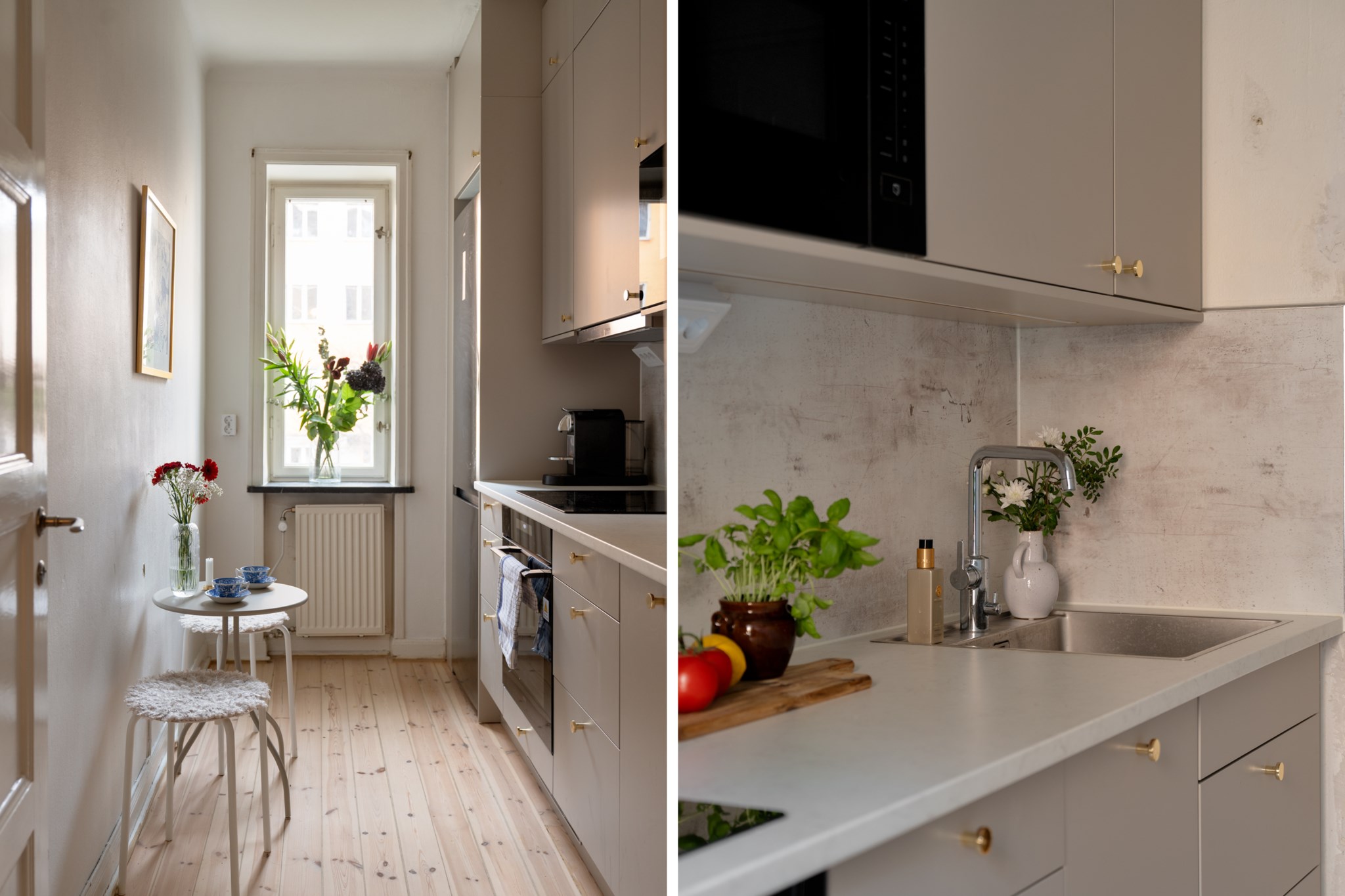 Fint ljusinsläpp från fönster i köket - Detaljbild kök Pontonjärgatan 18