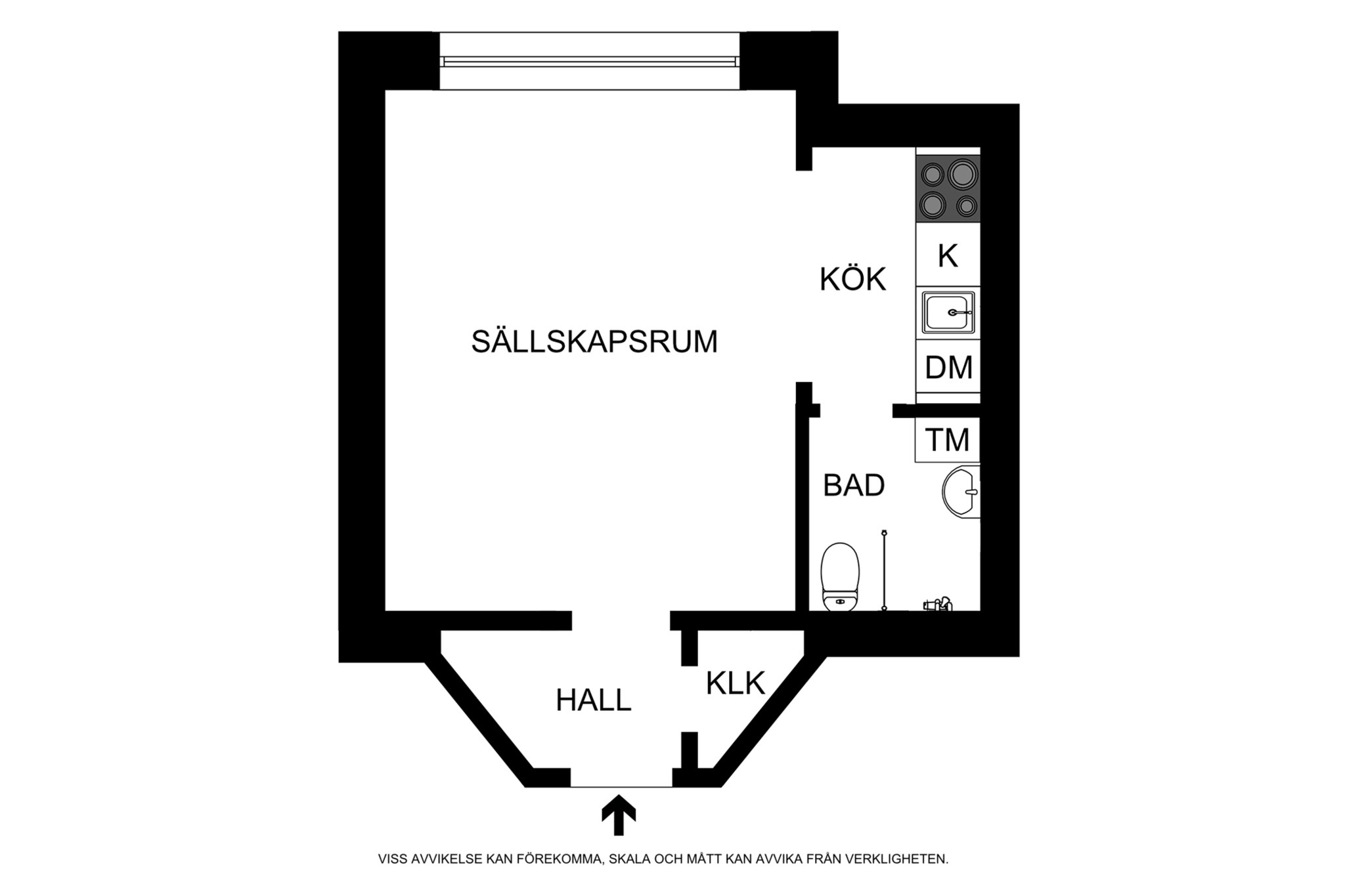Planritning (ej skalenlig, avvikelser kan förekomma) Roslagsgatan 62, vån 4