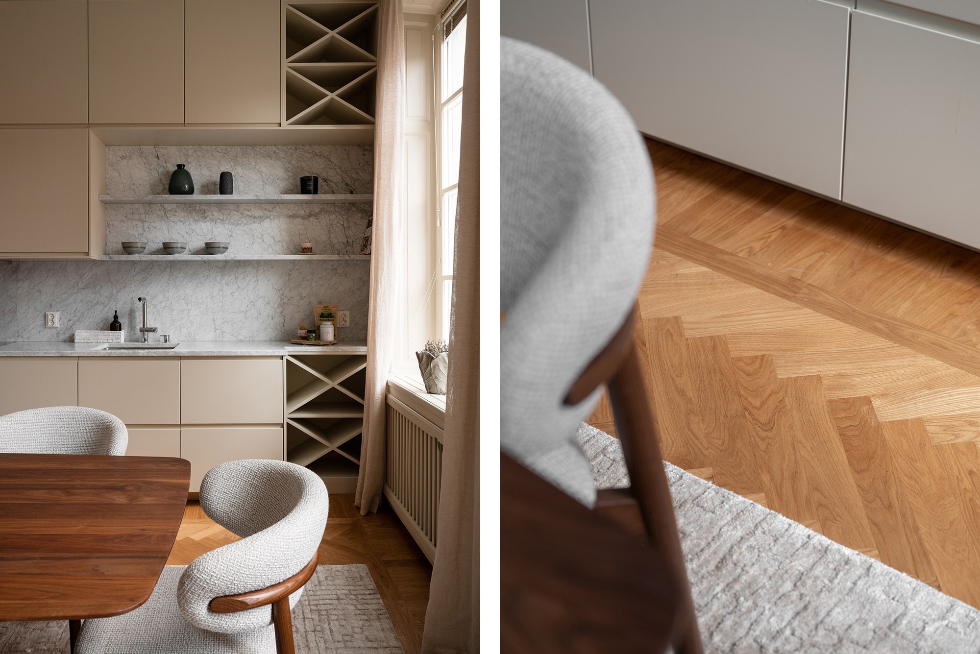 Detalj - Klassisk stavparkett Floragatan 17A, 1 tr