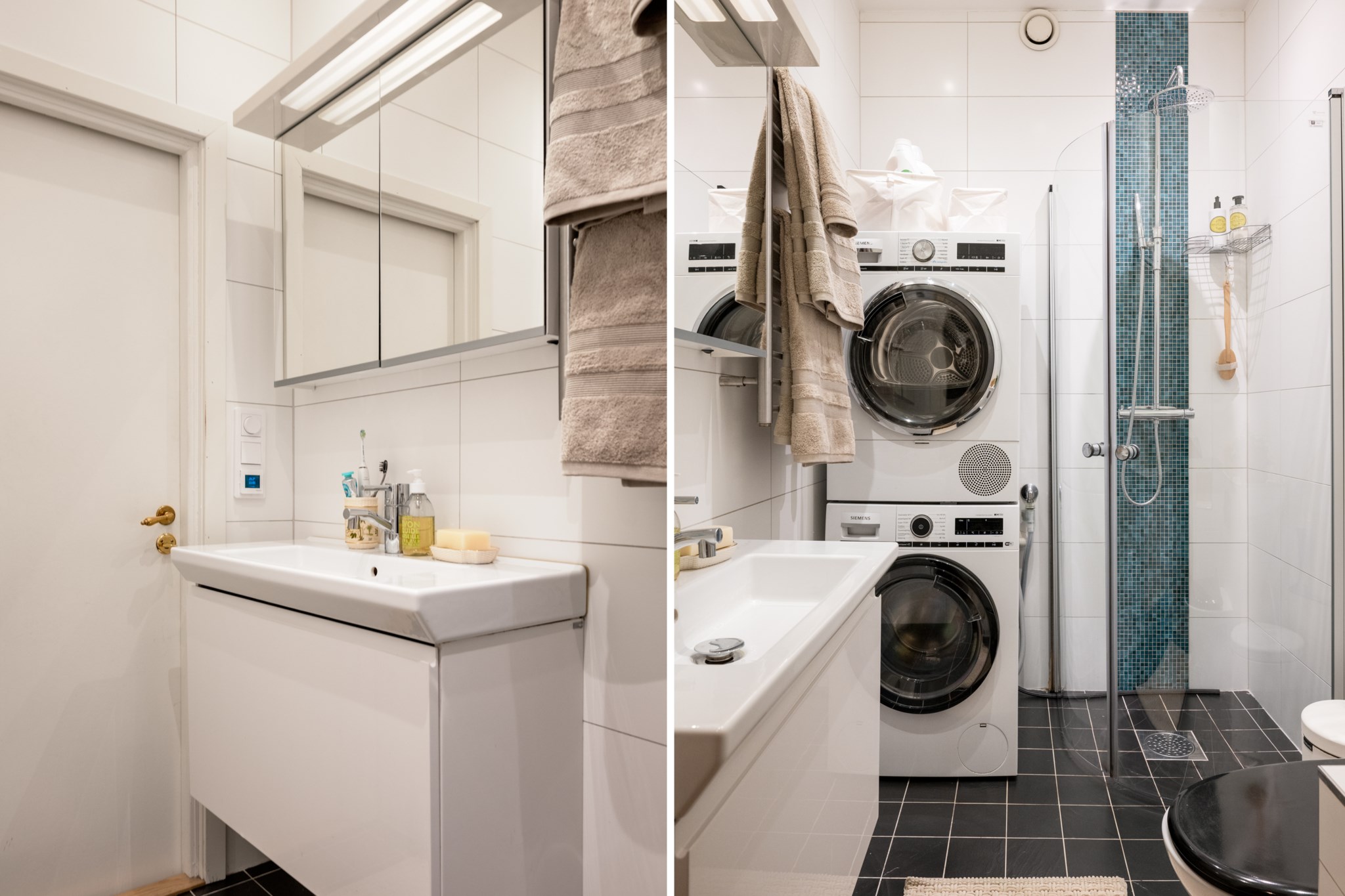 Fräscht kaklat badrum med TM/TT Parkgatan 6