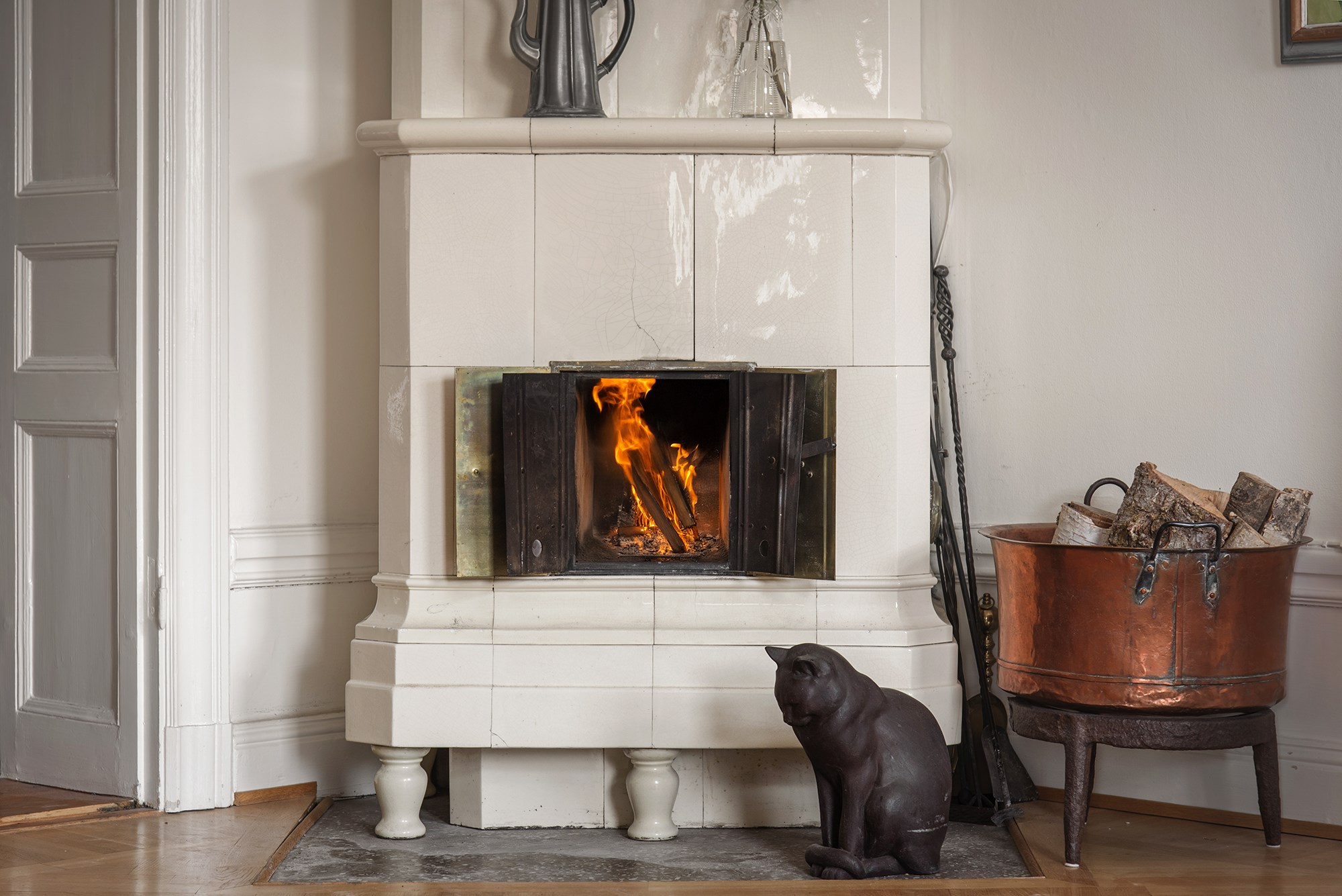 Fungerande kakelugn Birger Jarlsgatan 119, 5 tr