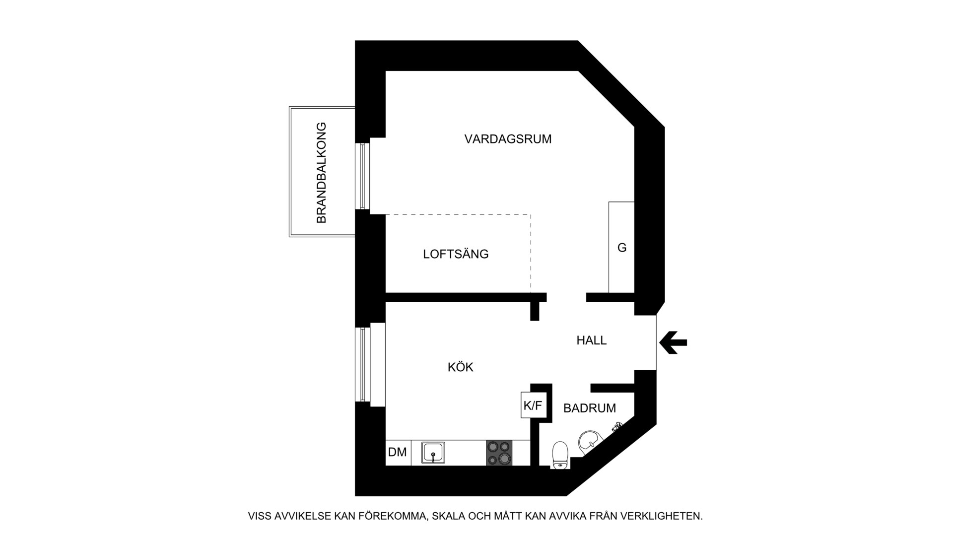 Planritning (ej skalenlig avvikelser kan förekomma) Tomtebogatan 23, 4,5 tr