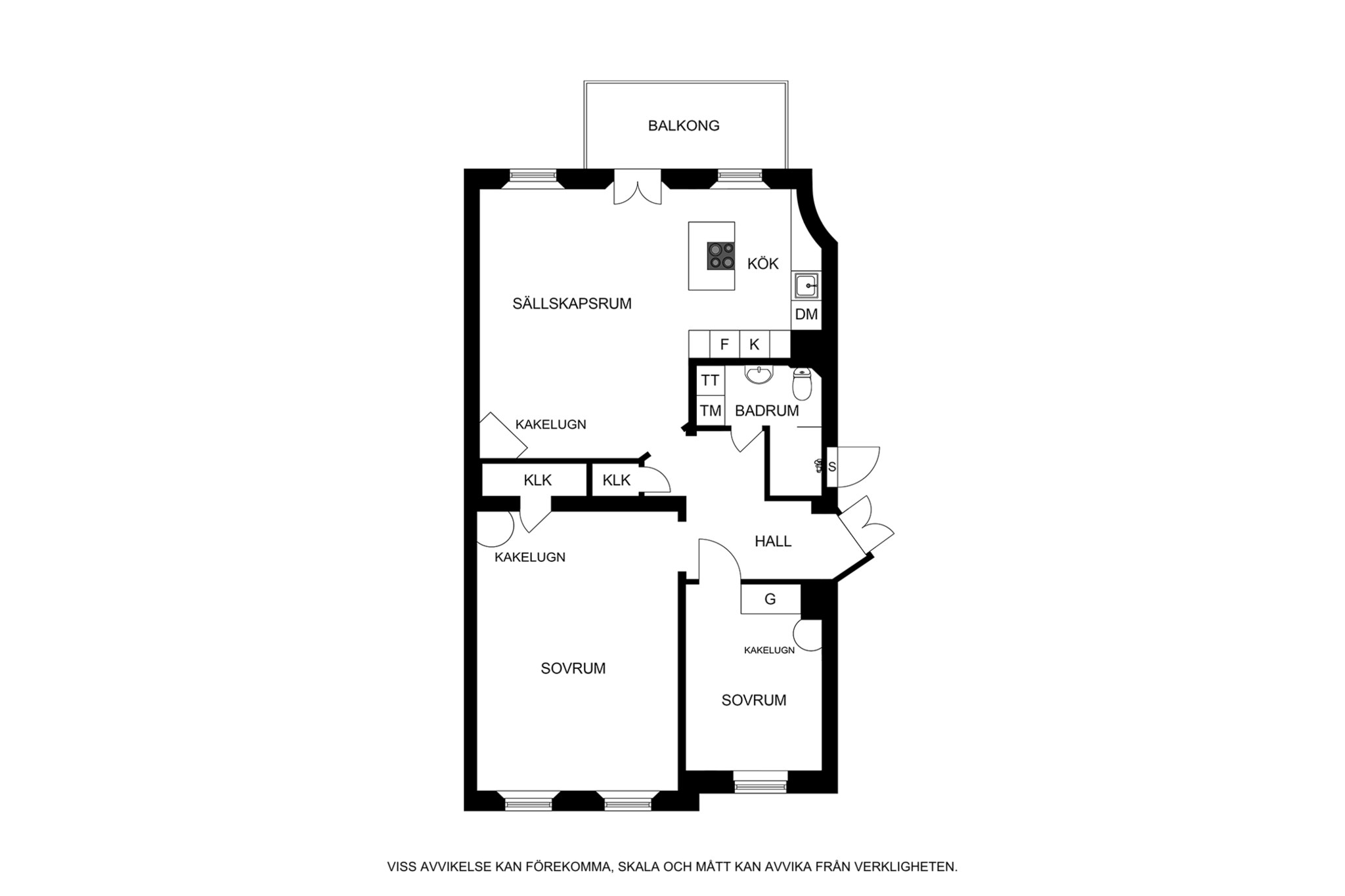 Alternativ planritning (ej skalenlig) Surbrunnsgatan 7, 3 tr