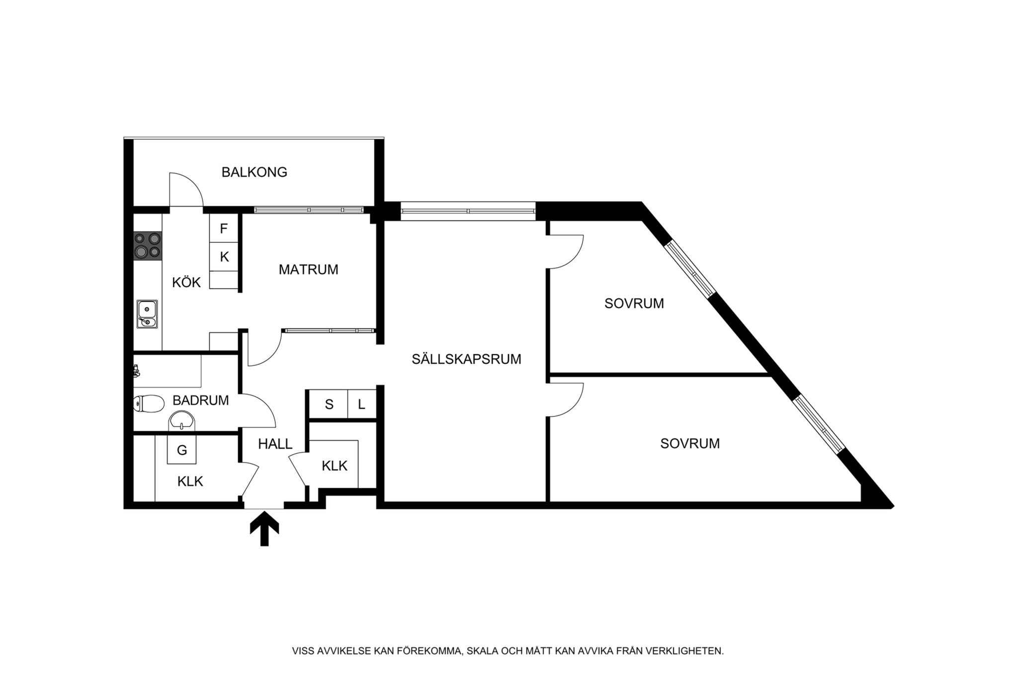 Planritning (ej skalenlig, avvikelser kan förekomma) Karlaplan 15B, 4 tr