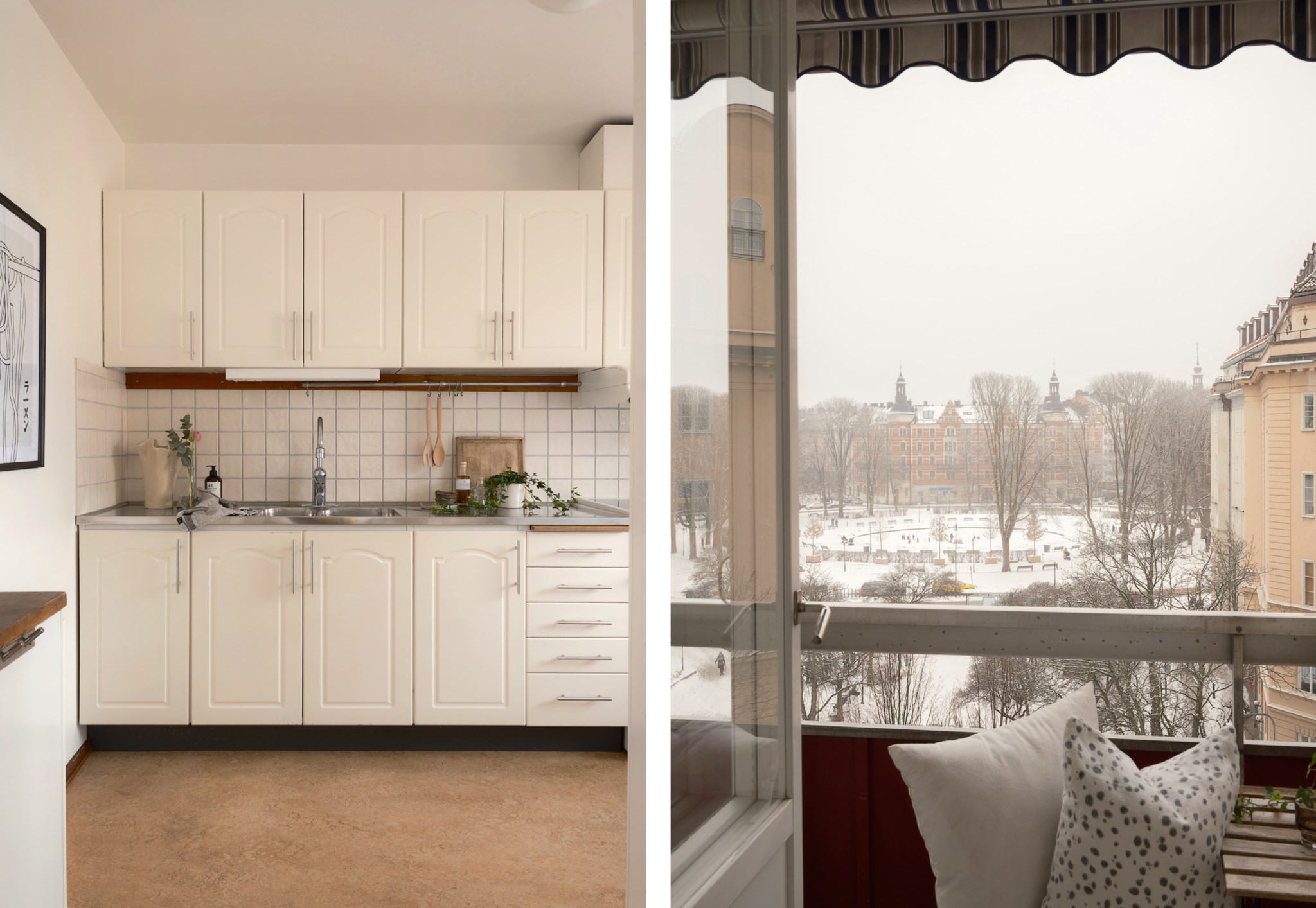 Kök - Utgång till balkong Karlaplan 15B, 4 tr