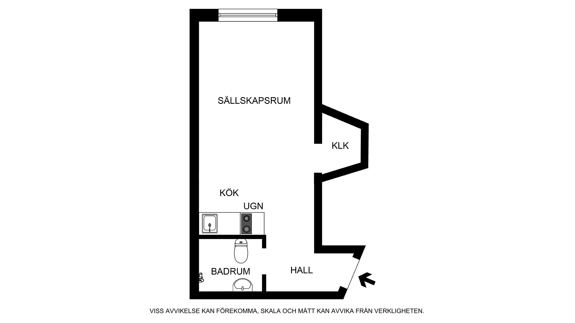 Planritning (ej skalenlig, avvikelser kan förekomma) Alströmergatan 51, 2tr