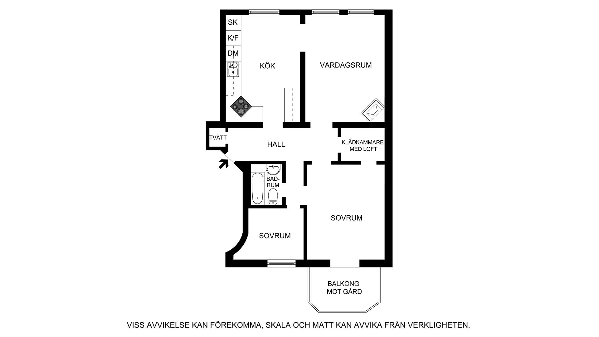 Planritning (ej skalenlig, avvikelser kan förekomma) Birger Jarlsgatan 111A