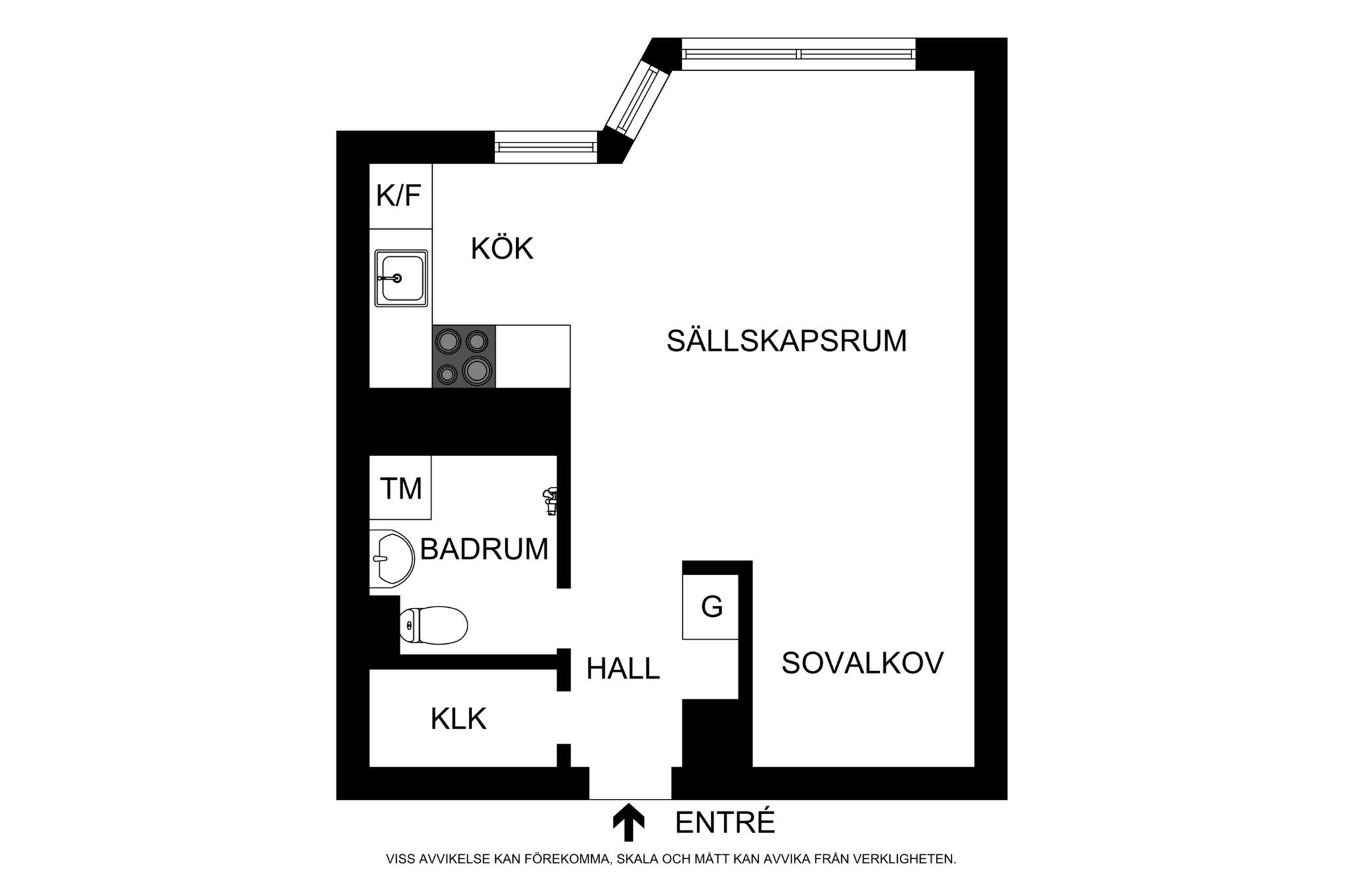 Planritning (ej skalenlig, avvikelser kan förekomma) Döbelnsgatan 56, 2 tr