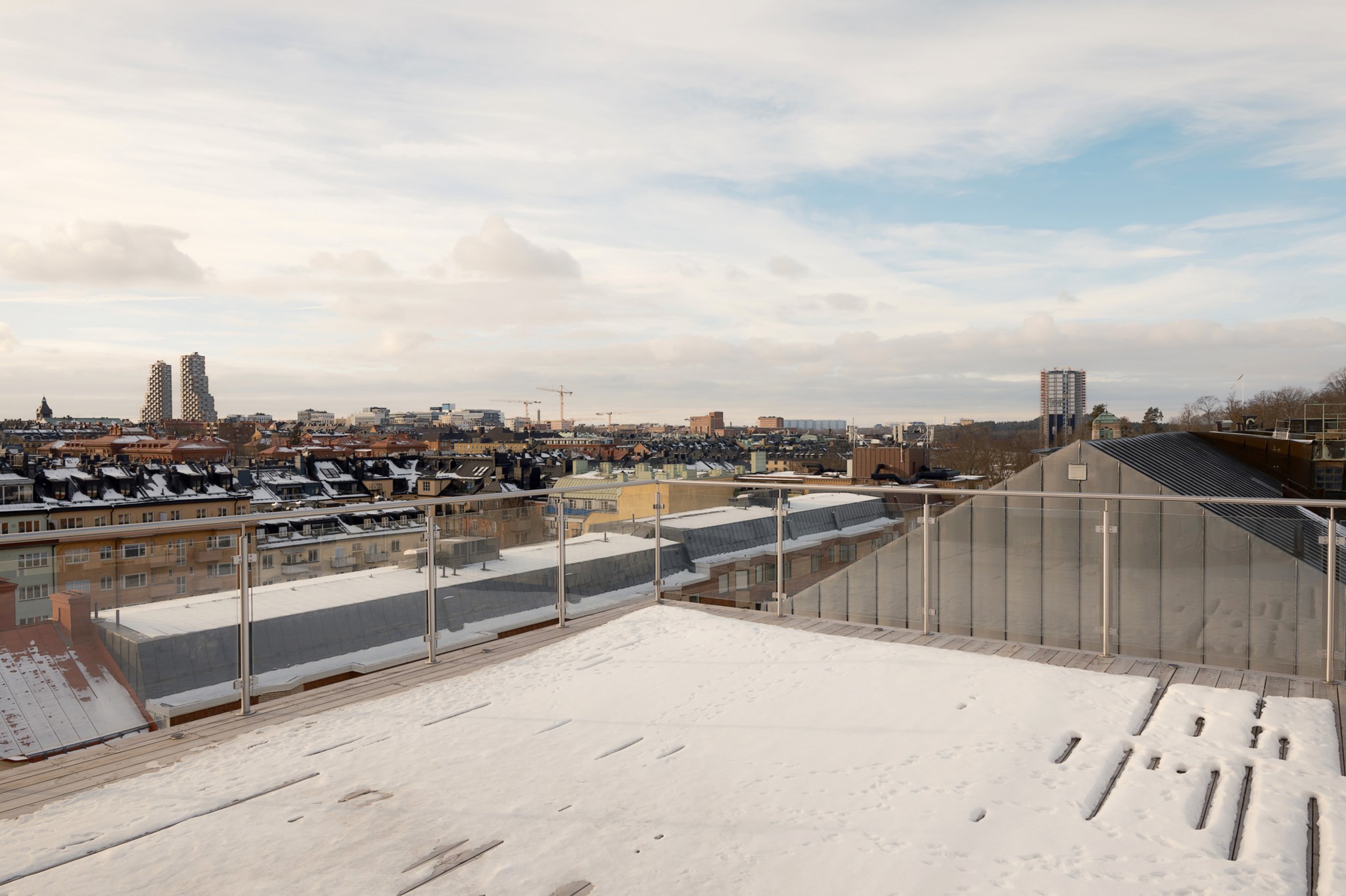En av föreningens takterrasser vintertid Döbelnsgatan 56, 2 tr