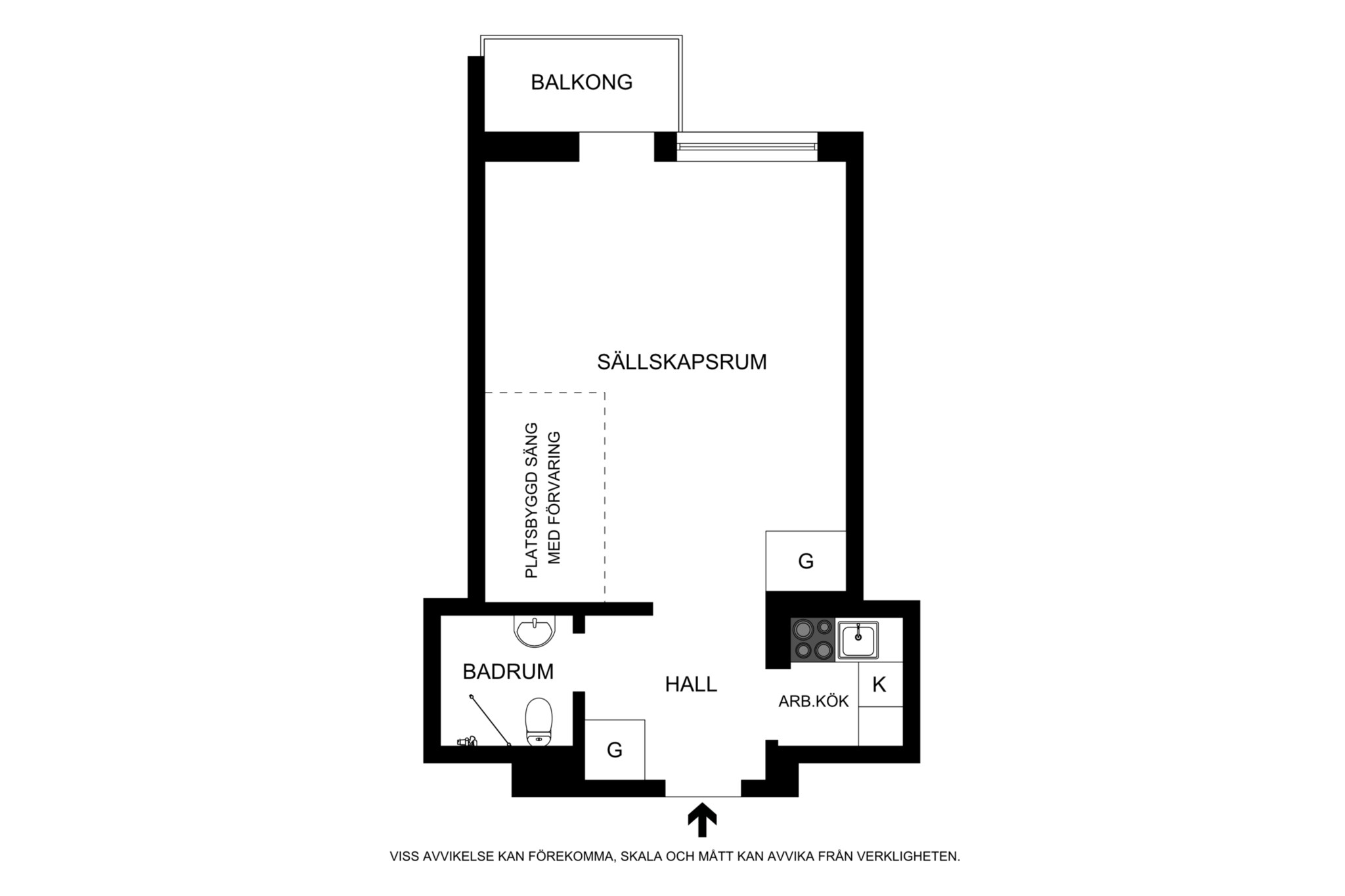 Planritning (ej skalenlig, avvikelser kan förekomma) Furusundsgatan 14, 7 tr
