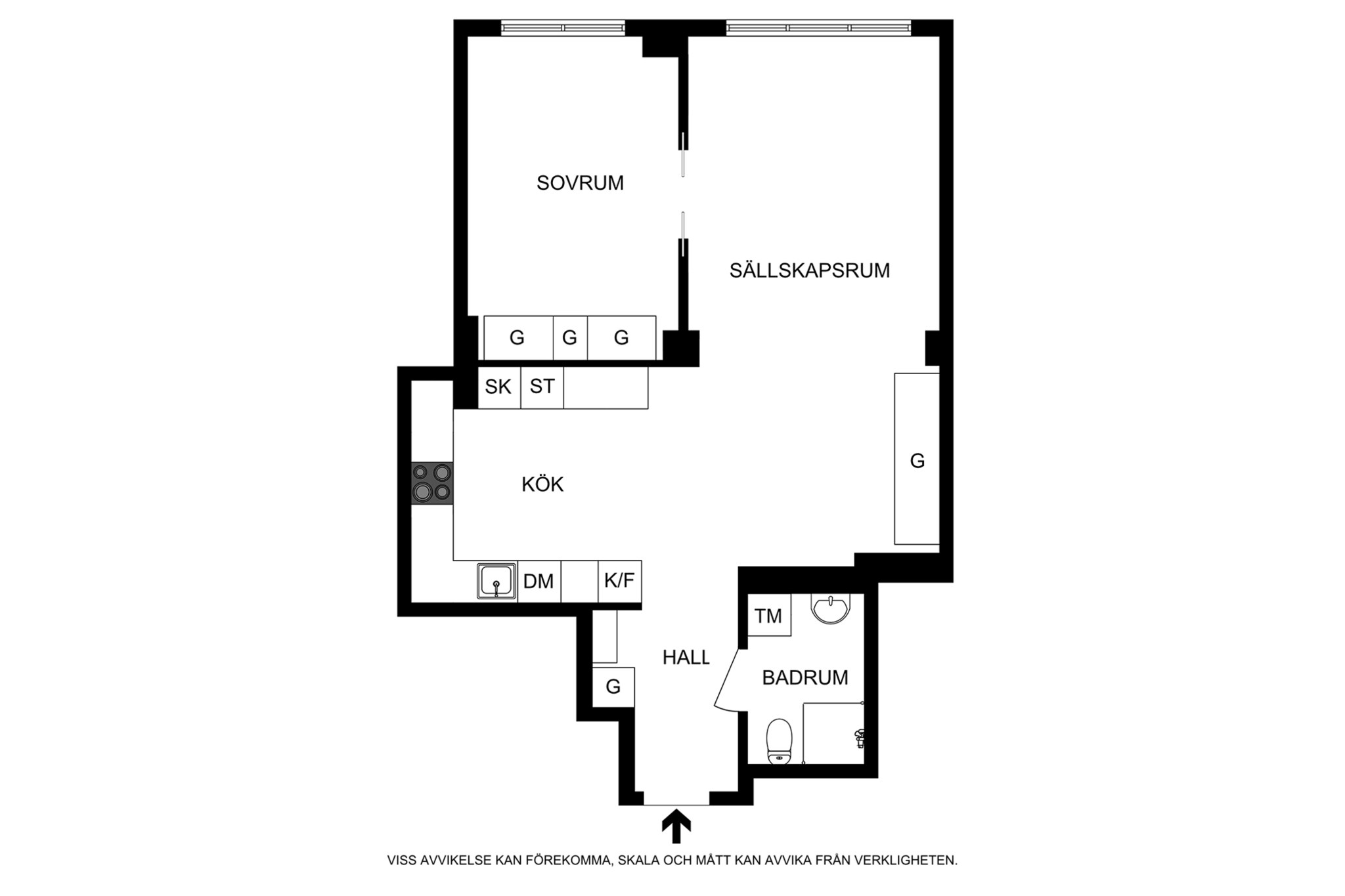 Planritning (ej skalenlig, avvikelser kan förekomma) David Bagares Gata 7