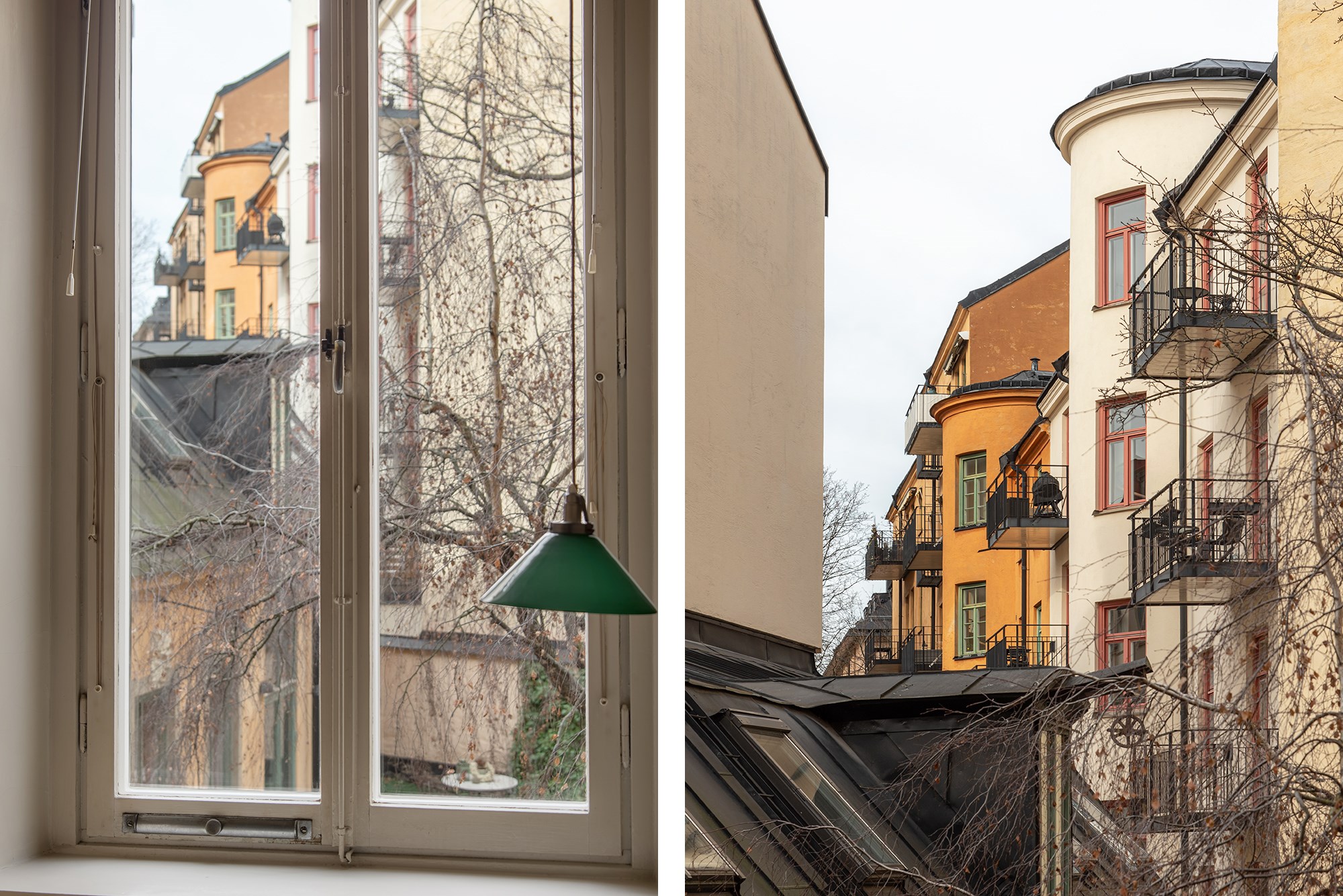 Höga fönster - Utsikt mot gård Surbrunnsgatan 4, 1 tr