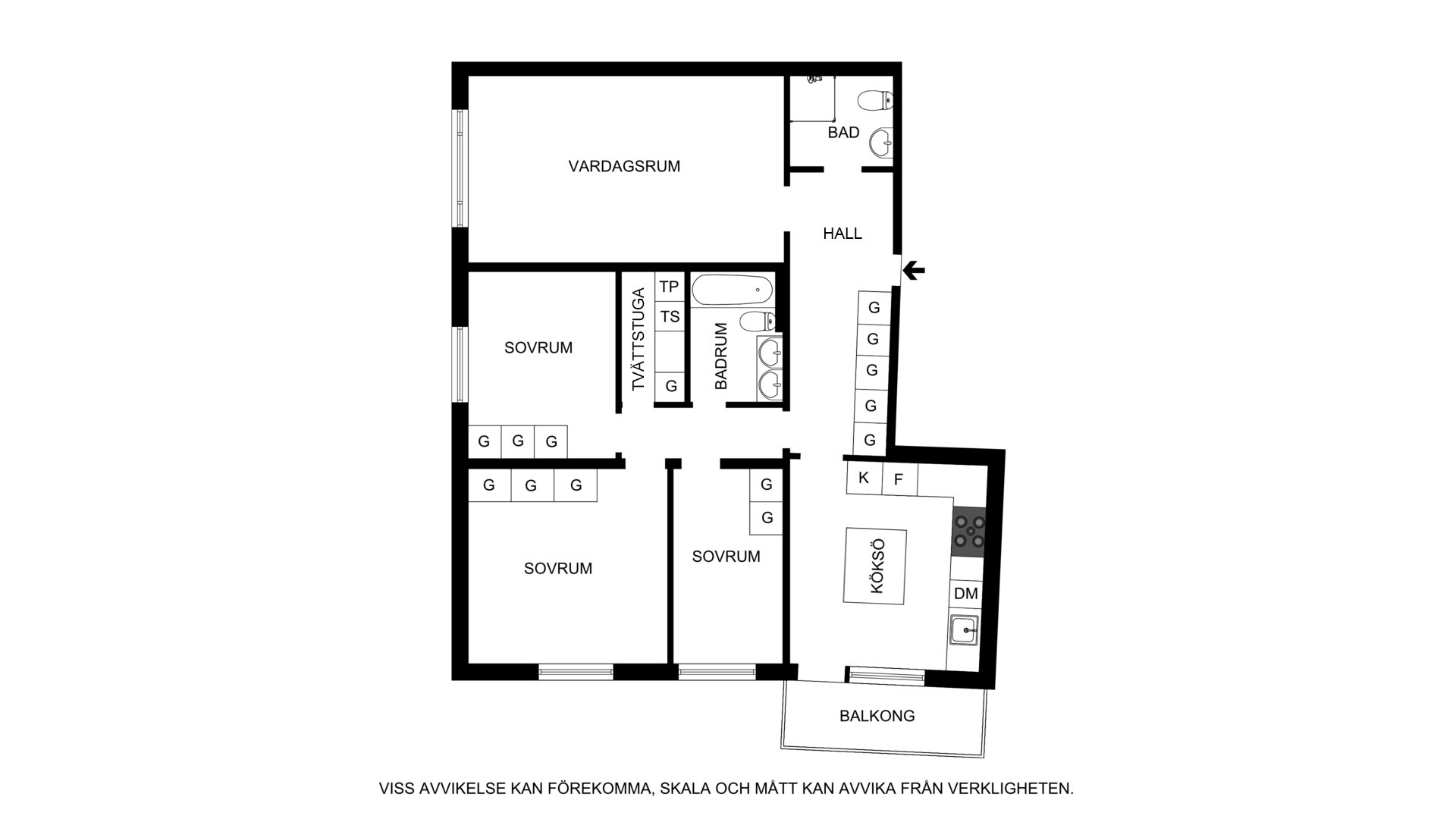 Alternativ planlösning Arbetargatan 28C, 4tr