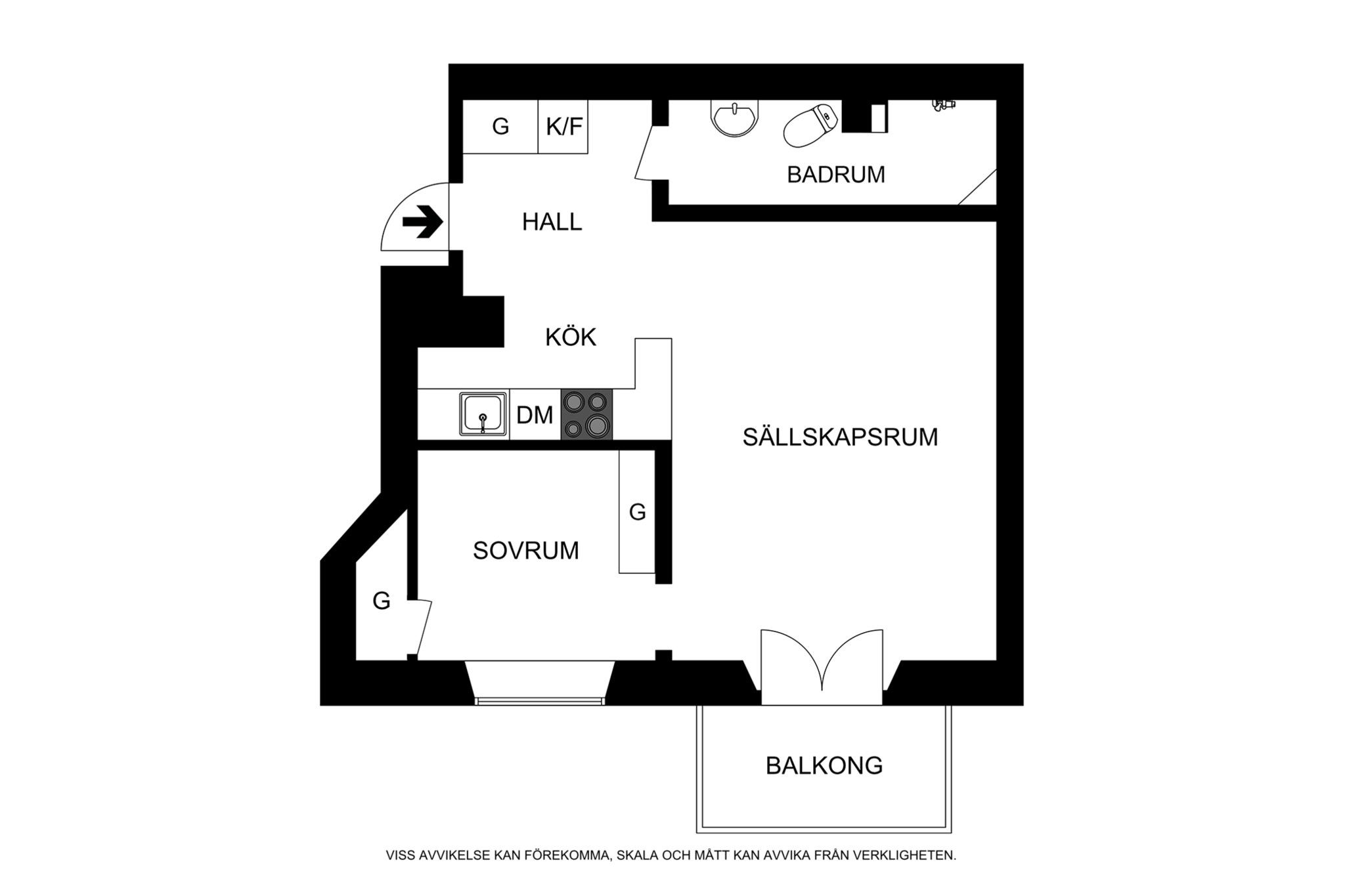Planritning (ej skalenlig, avvikelser kan förekomma) Sveavägen 99
