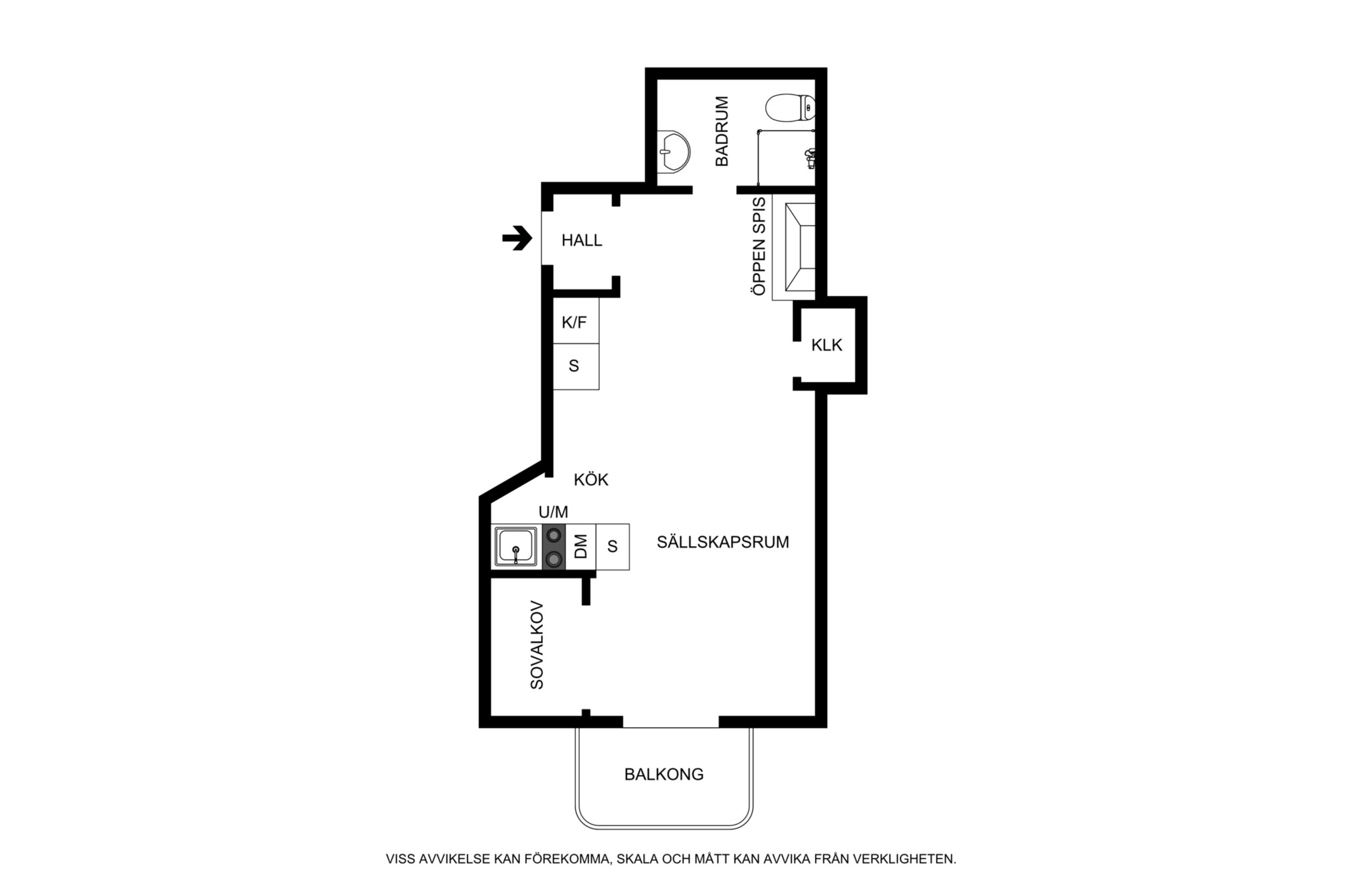 Planritning (ej skalenlig, avvikelser kan förekomma) Bråvallagatan 8, 4tr