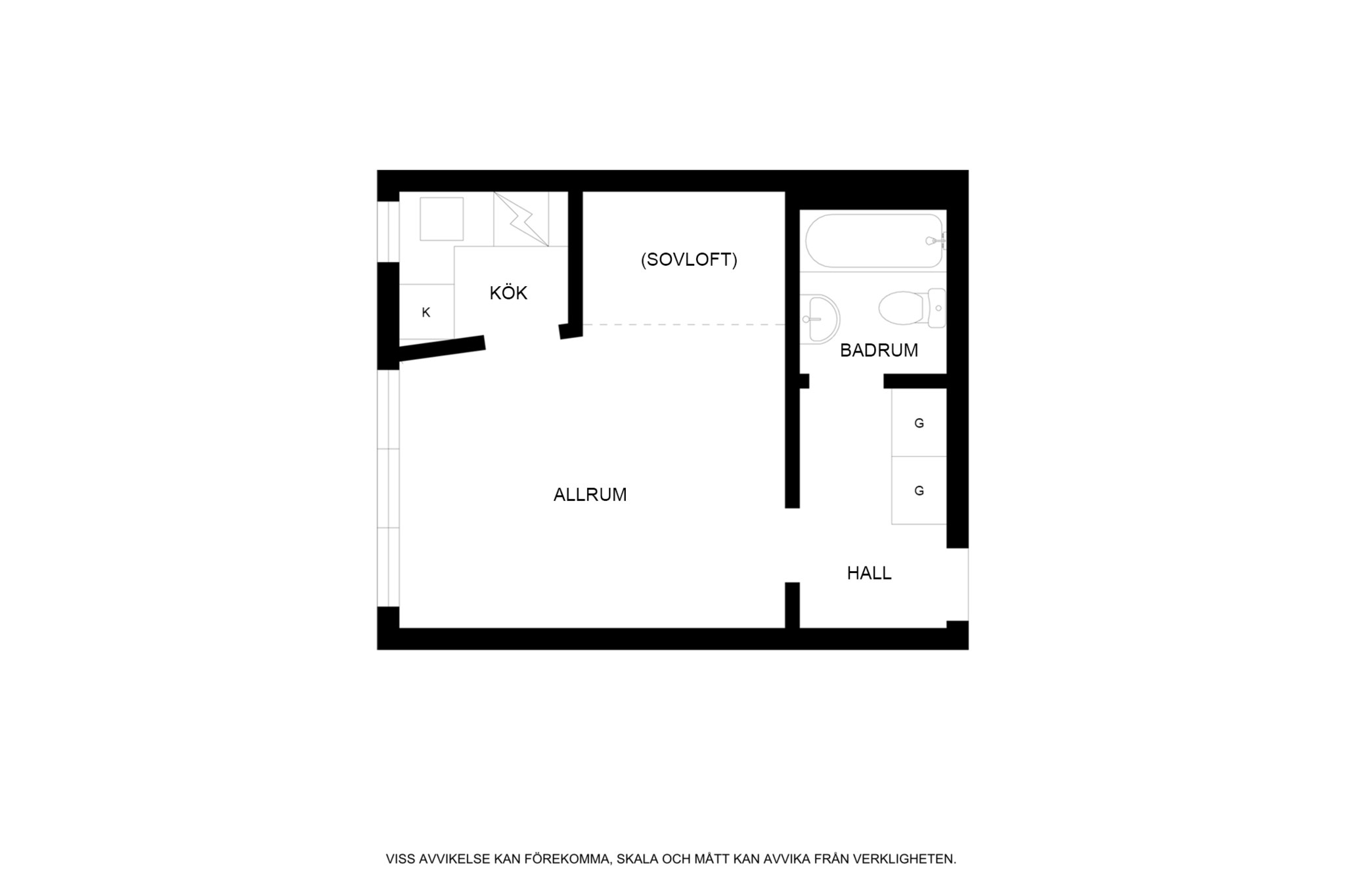 Planritning (ej skalenlig, avvikelser kan förekomma) Östhammarsgatan 69, 3tr