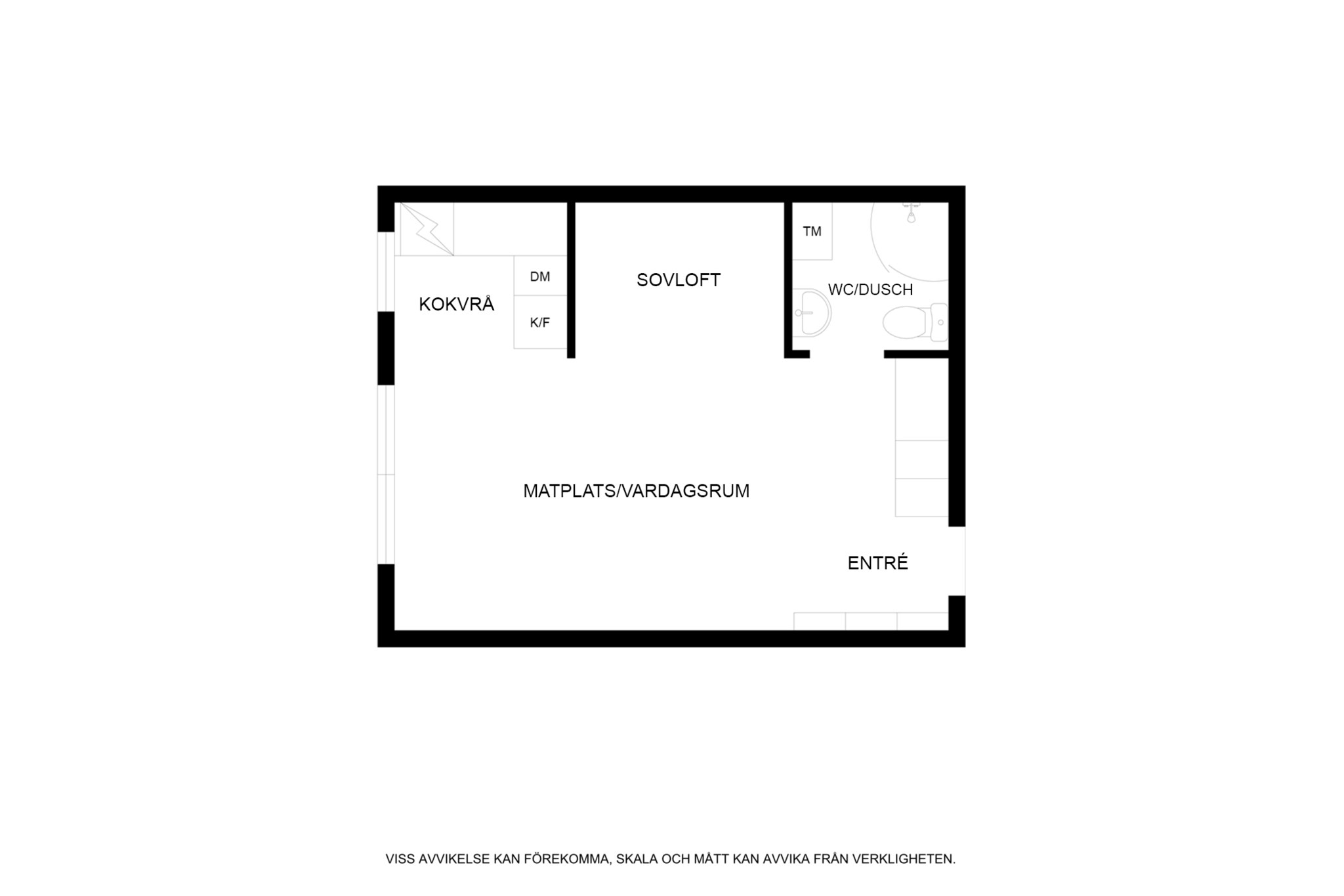Alternativ planritning (ej skalenlig) Östhammarsgatan 69, 3tr