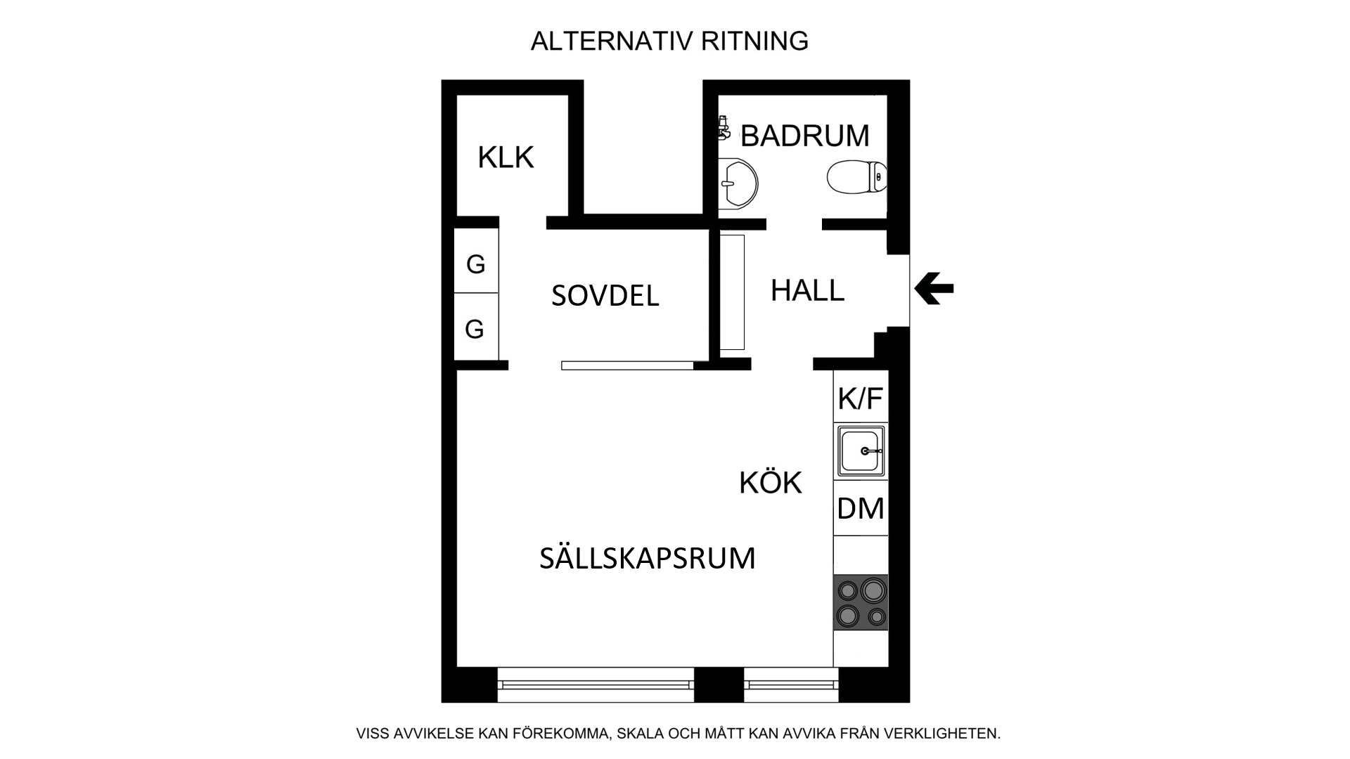 Alternativ planlösning Alströmergatan 32F, 3tr