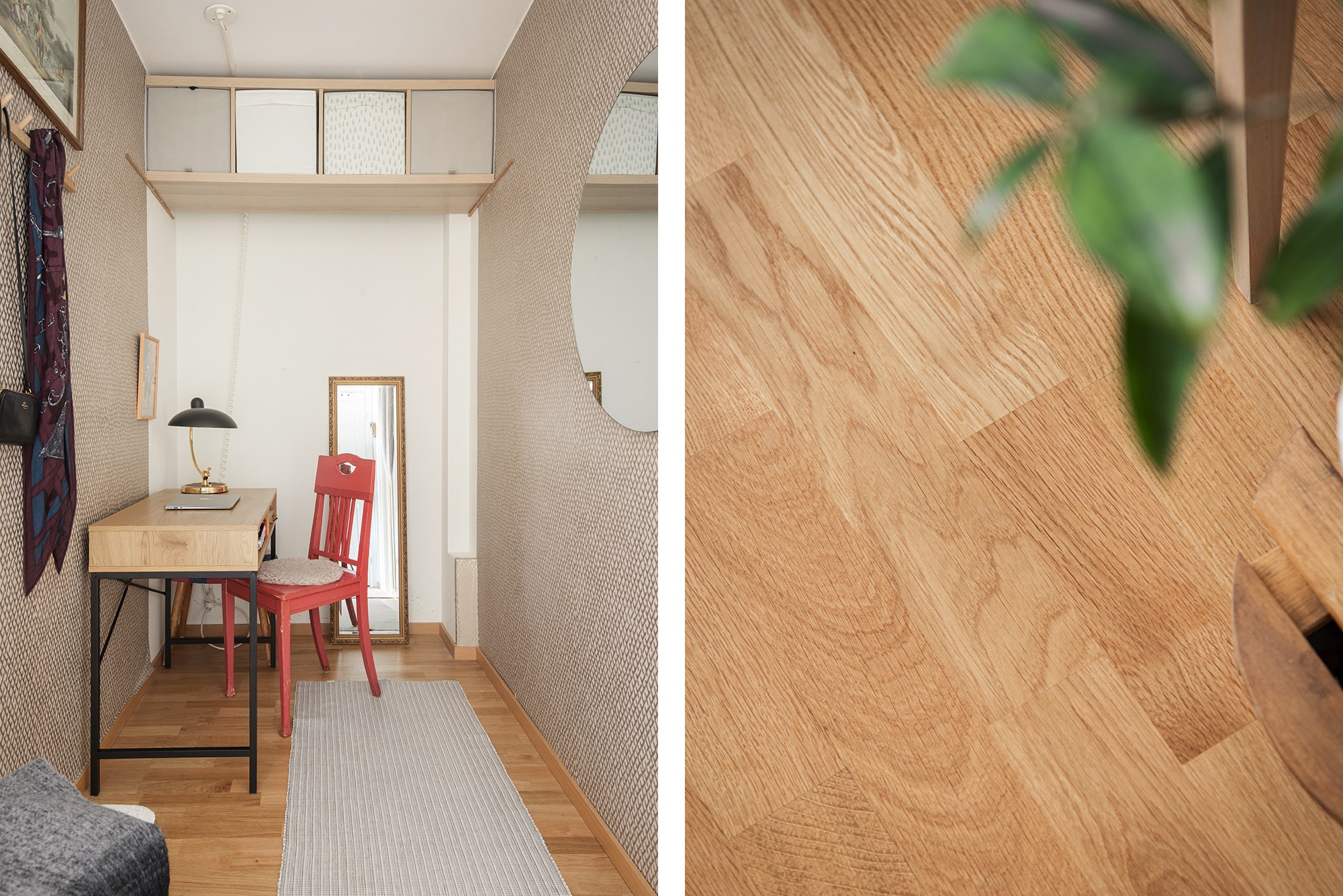 Arbetsrum i hall - Fina parkettgolv Karlaplan 21C, 4 tr