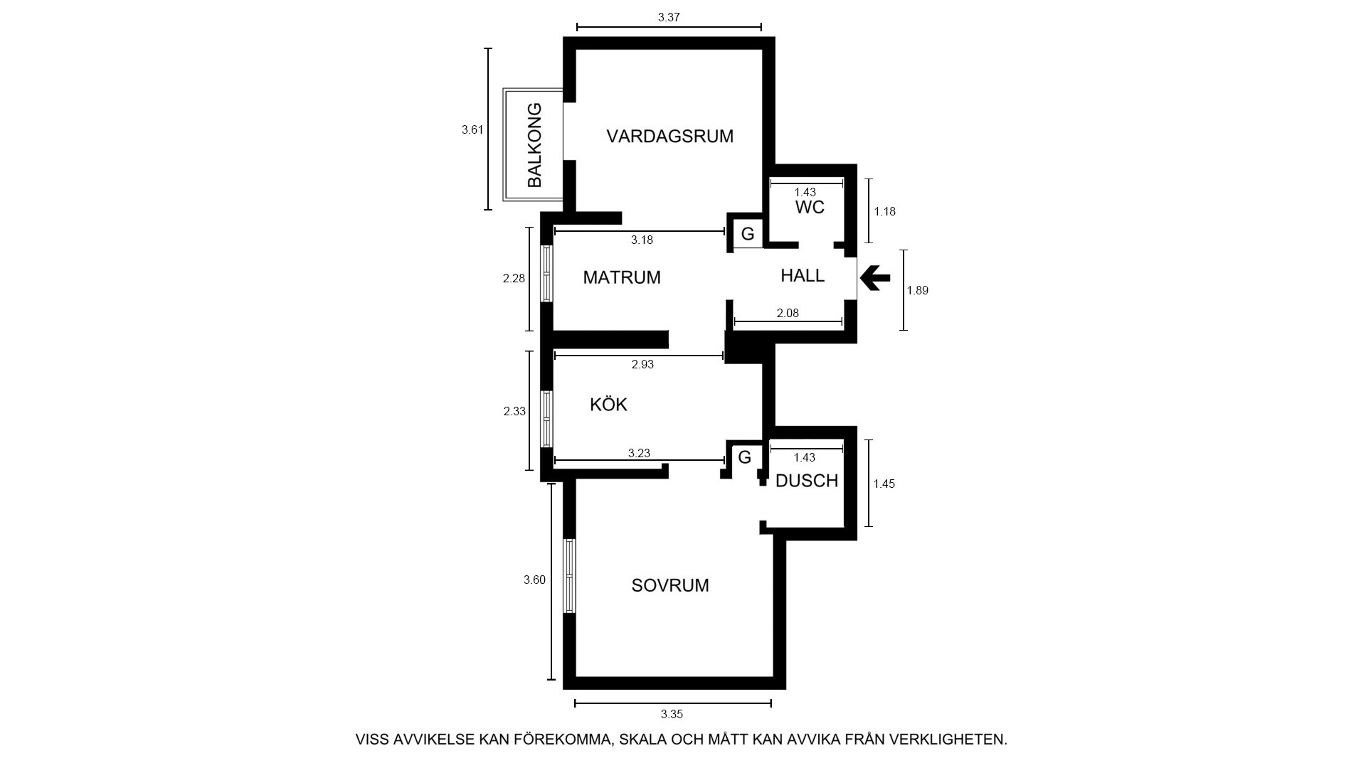 Planlösning Hagagatan 44B, 4tr